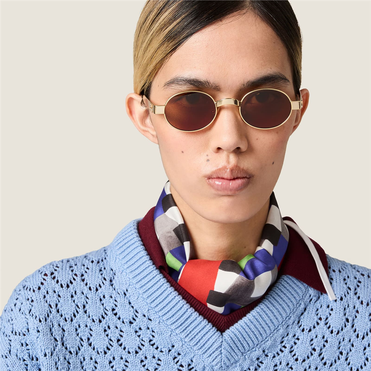 Miu Miu MU B51S 22M20V 47 - Altın Kadın Güneş Gözlüğü