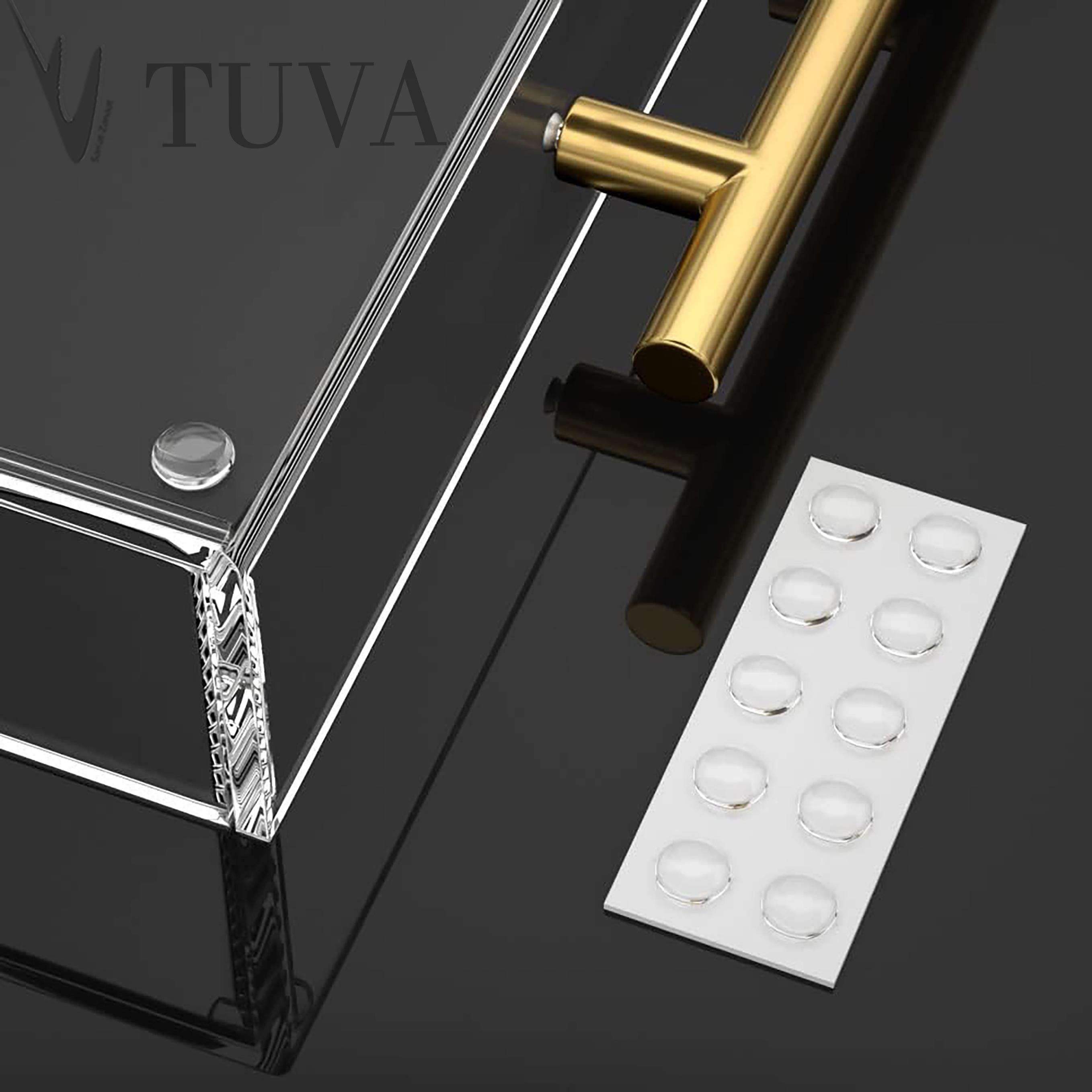Altın Tutmaklı Modern Pleksi Tepsi | Tuva Premium Sunum ve Elit Dekoratif Servis Standı