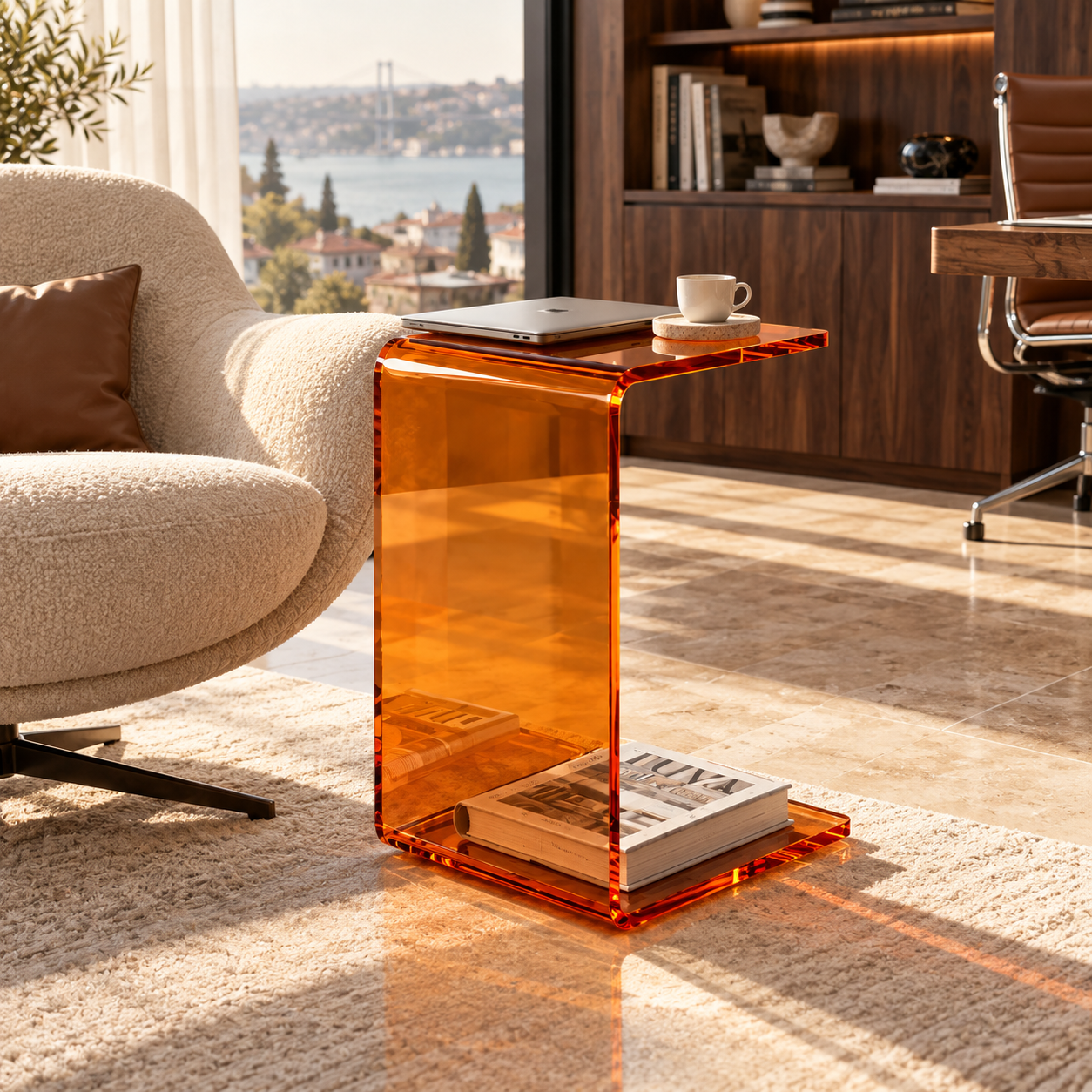 AXIS | Modern Premium C-Shaped Side Table | Vertical & Horizontal Versatile Design | TUVA