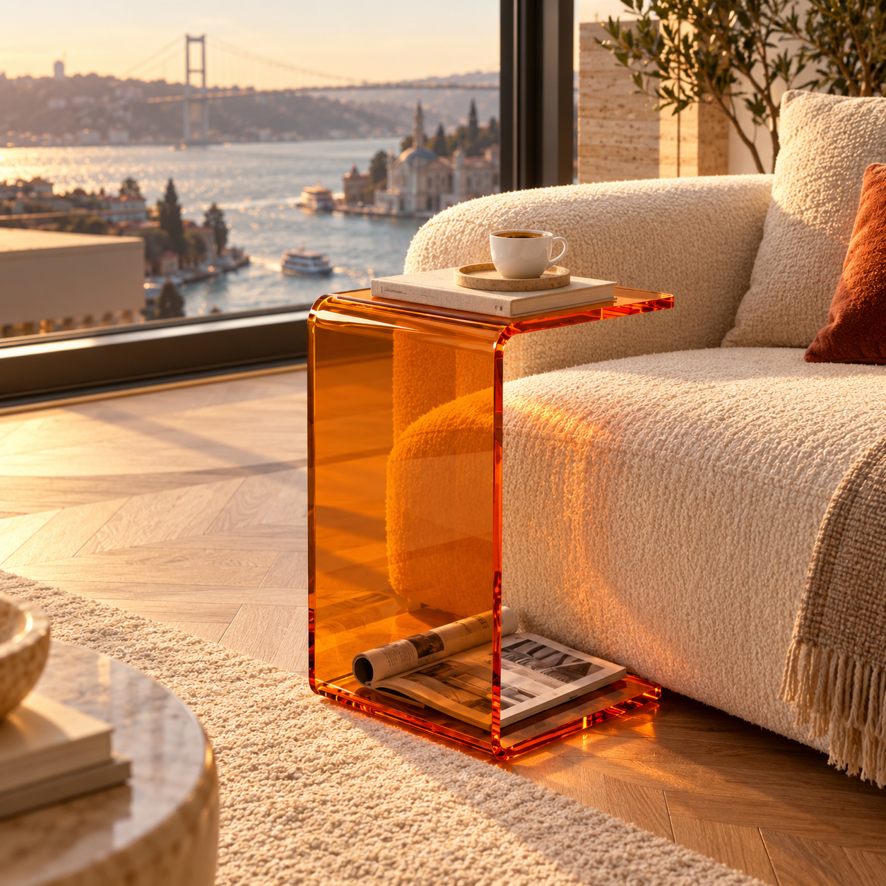 AXIS | Modern Premium C-Shaped Side Table | Vertical & Horizontal Versatile Design | TUVA