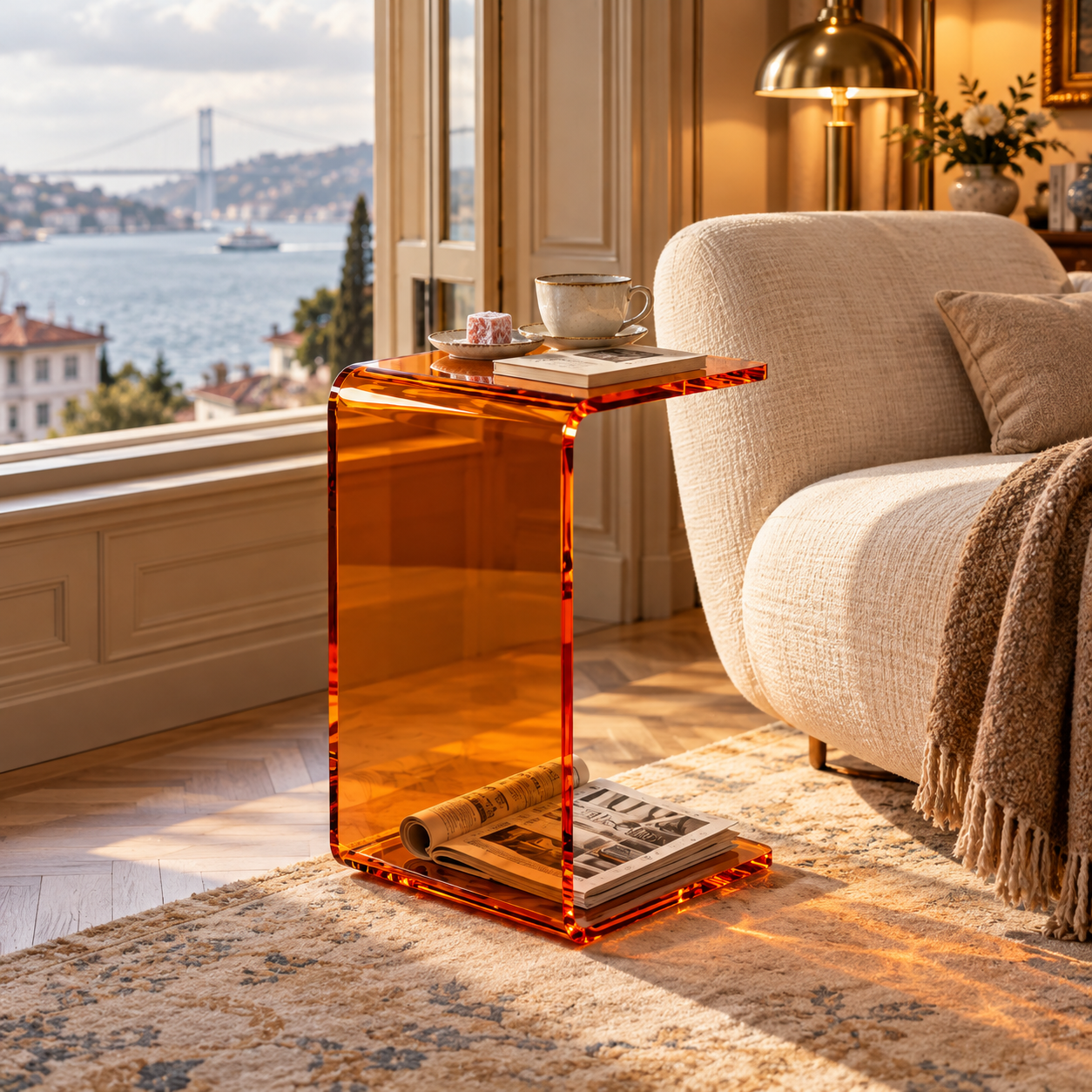 AXIS | Modern Premium C-Shaped Side Table | Vertical & Horizontal Versatile Design | TUVA