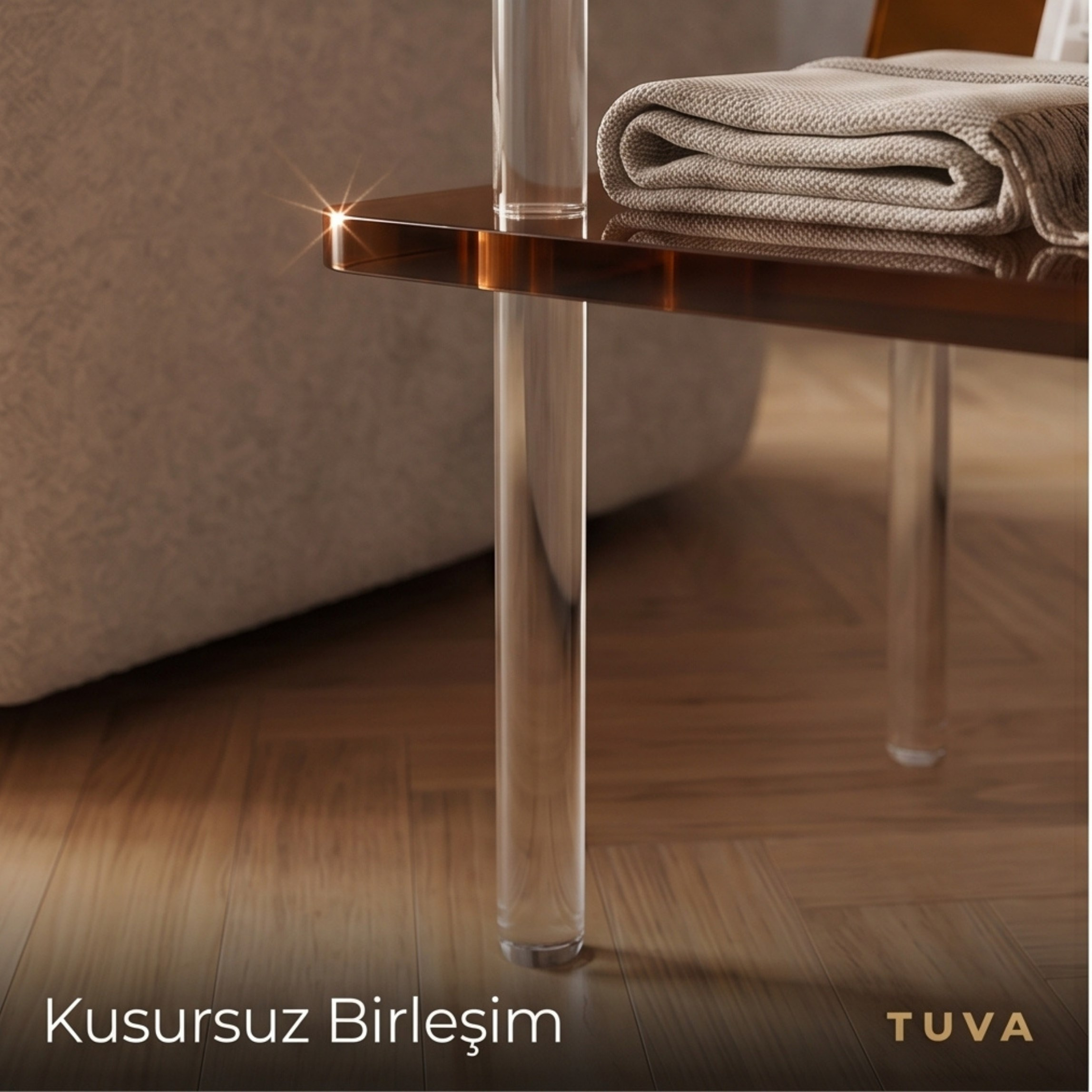 CUBARIS | Premium Akrilik Yan Sehpa | Modern Şeffaf Pleksi Komodin