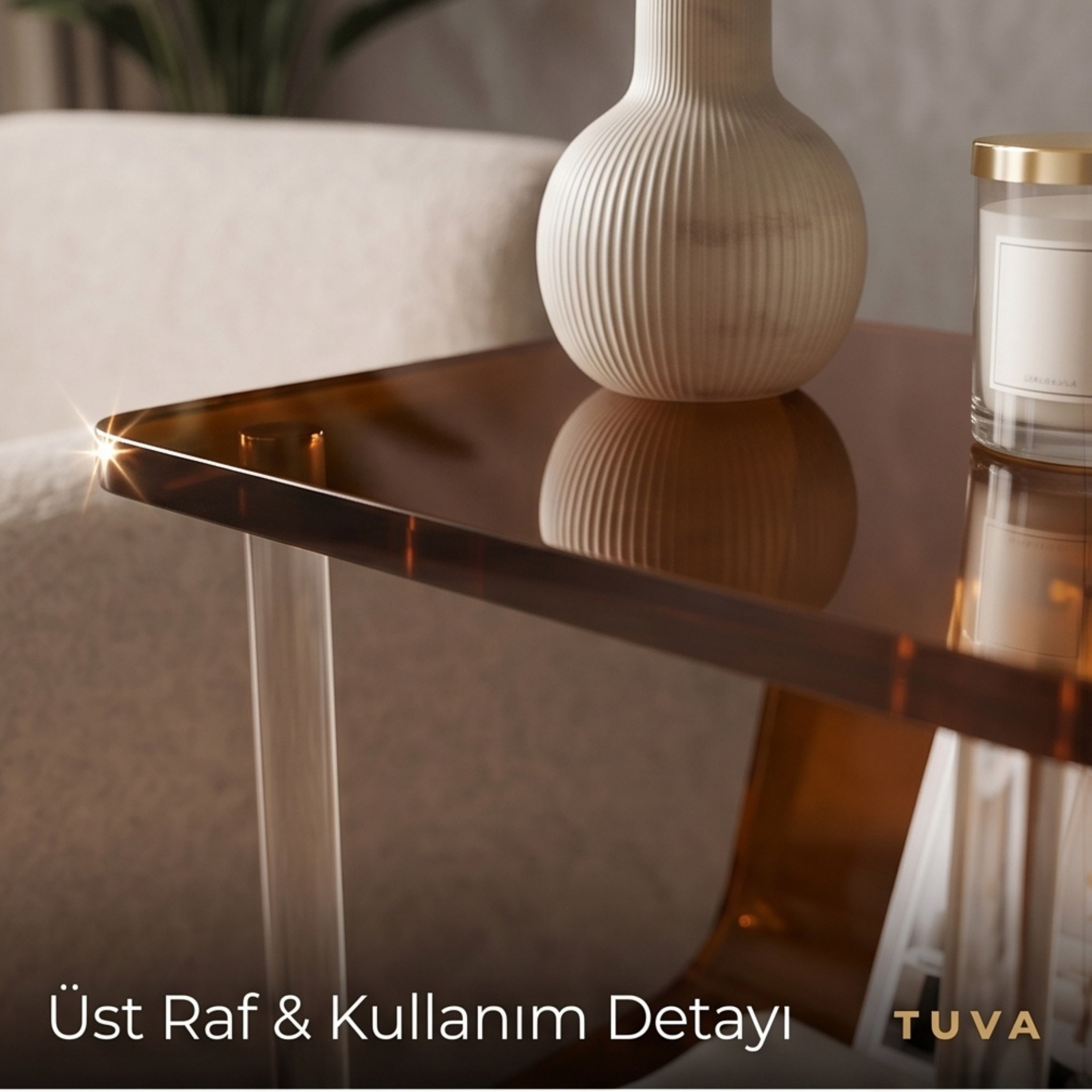 CUBARIS | Premium Akrilik Yan Sehpa | Modern Şeffaf Pleksi Komodin