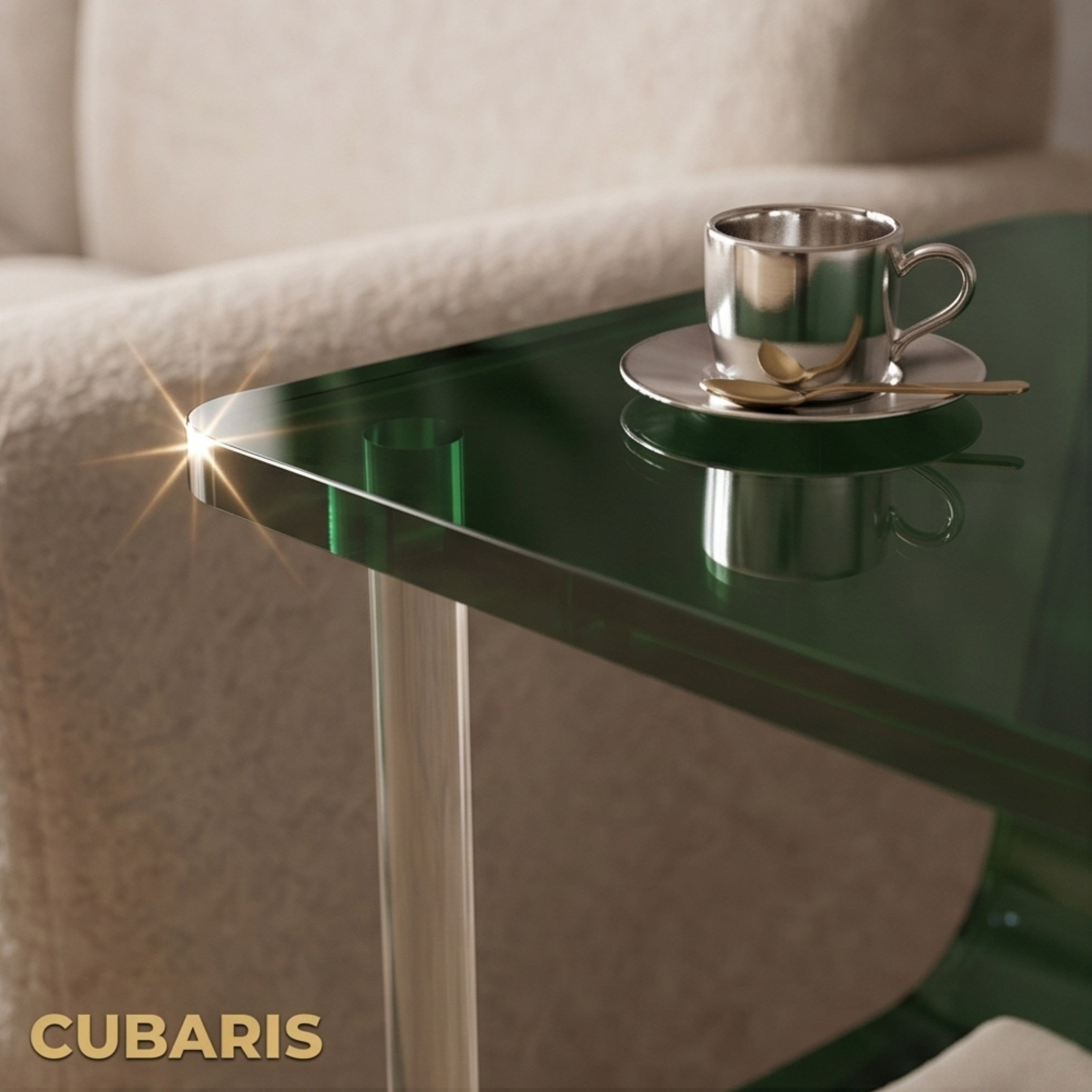 CUBARIS | Premium Akrilik Yan Sehpa | Modern Şeffaf Pleksi Komodin