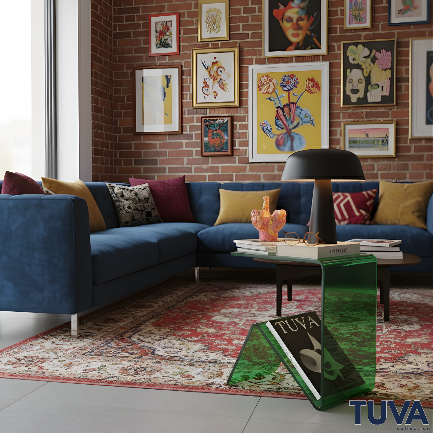 Elan – Tek Parça Bükümlü Şeffaf Akrilik Modern Sehpa | Çarpraz Dengeli Avangard Tasarım | Tuva Premium Mobilya