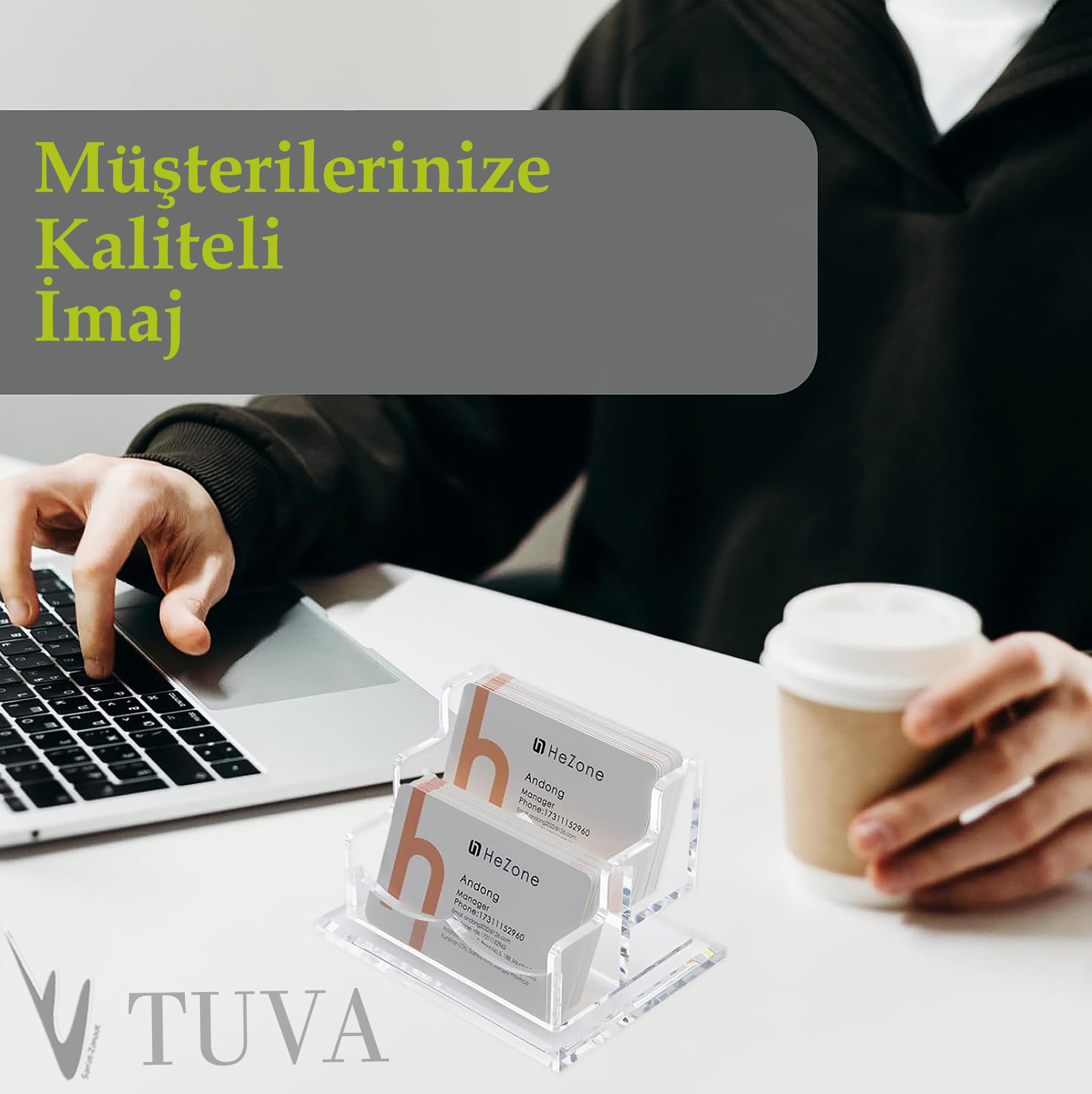 Elit ve Modern Tasarım Zarif Pleksi Kartvizitlik | Minimalist Yeni Nesil Masaüstü Organizer | Tuva Premium Koleksiyon 