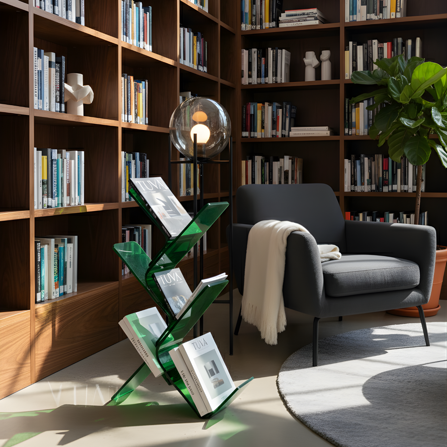 FLORESTA | Beş Bükümlü Raflı Modern Avangard Stil Yan Sehpa | Tuva Yeni Nesil Mobilya 
