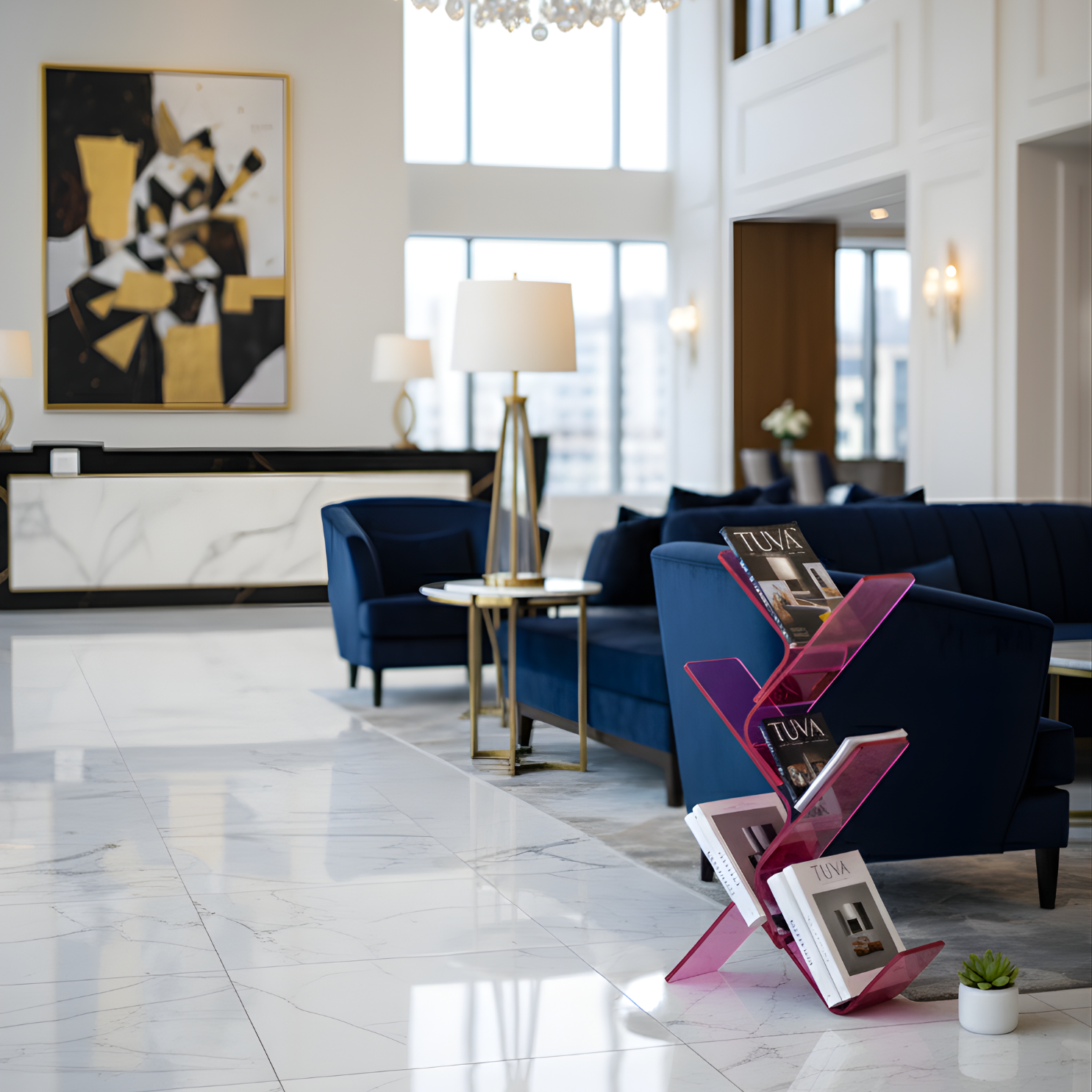 FLORESTA | Beş Bükümlü Raflı Modern Avangard Stil Yan Sehpa | Tuva Yeni Nesil Mobilya 