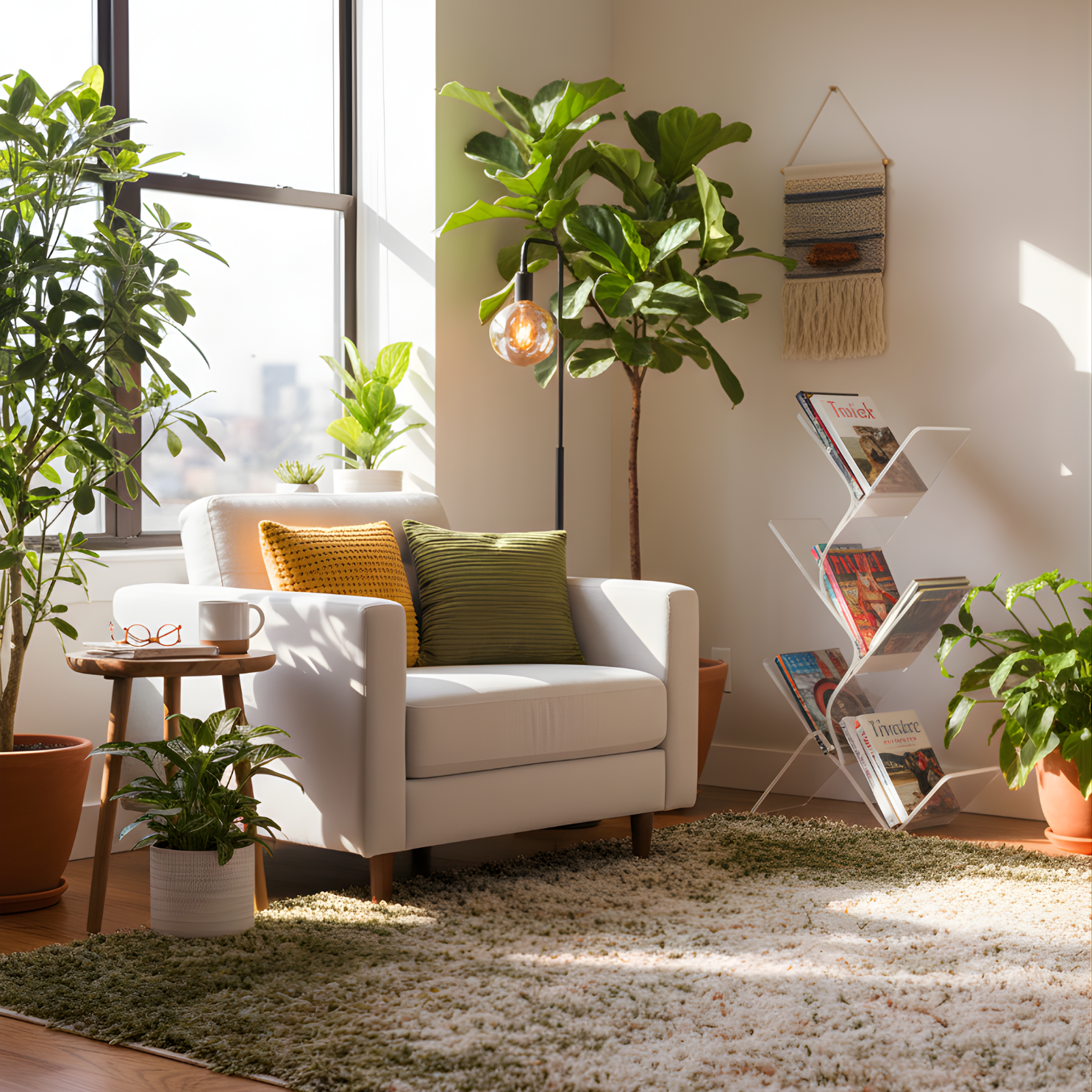 FLORESTA | Beş Bükümlü Raflı Modern Avangard Stil Yan Sehpa | Tuva Yeni Nesil Mobilya 