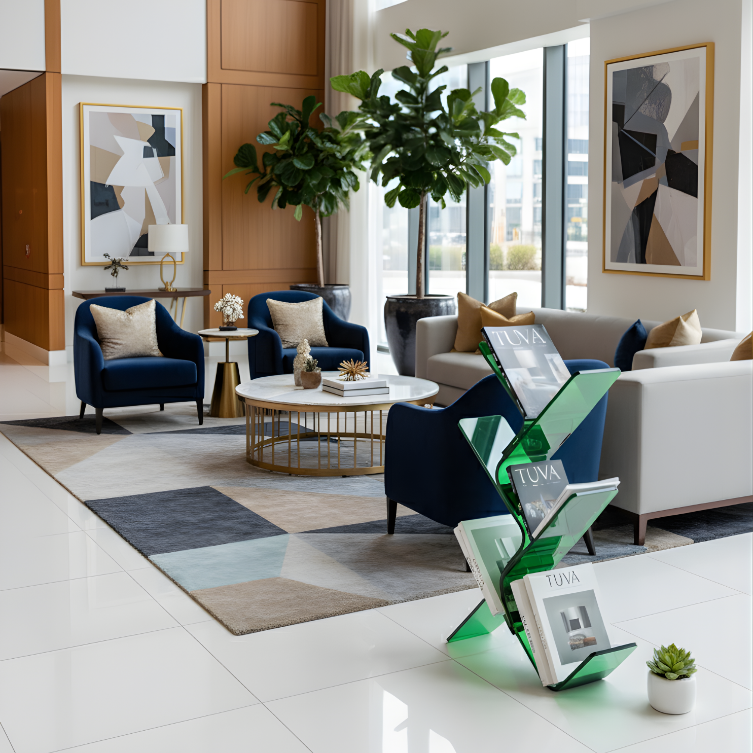 FLORESTA | Beş Bükümlü Raflı Modern Avangard Stil Yan Sehpa | Tuva Yeni Nesil Mobilya 