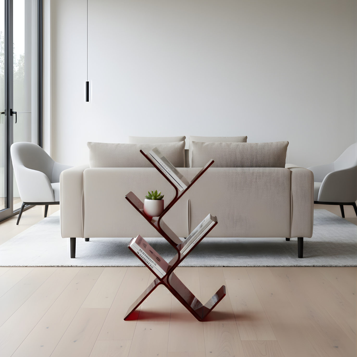 FLORESTA | Beş Bükümlü Raflı Modern Avangard Stil Yan Sehpa | Tuva Yeni Nesil Mobilya 