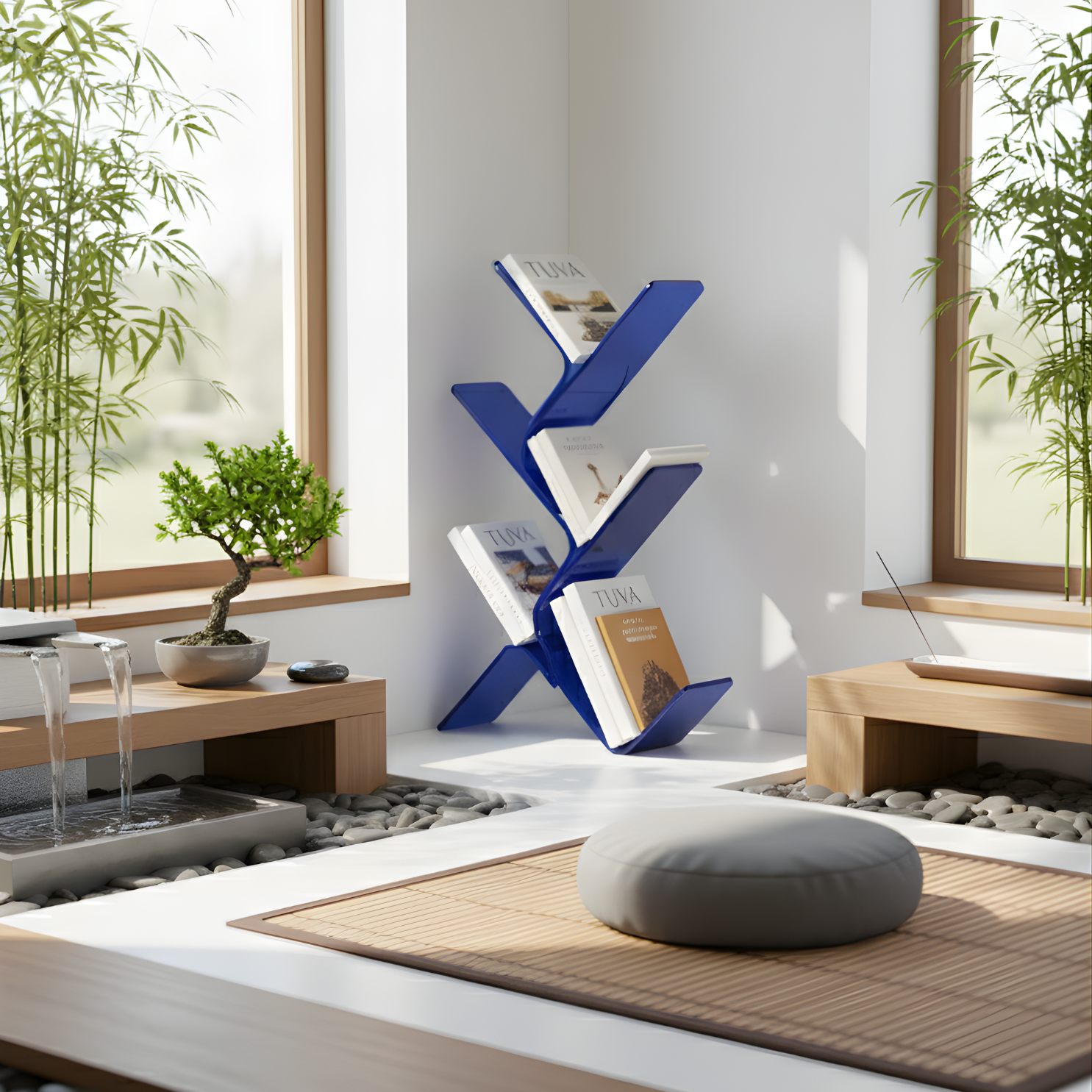 FLORESTA | Beş Bükümlü Raflı Modern Avangard Stil Yan Sehpa | Tuva Yeni Nesil Mobilya 