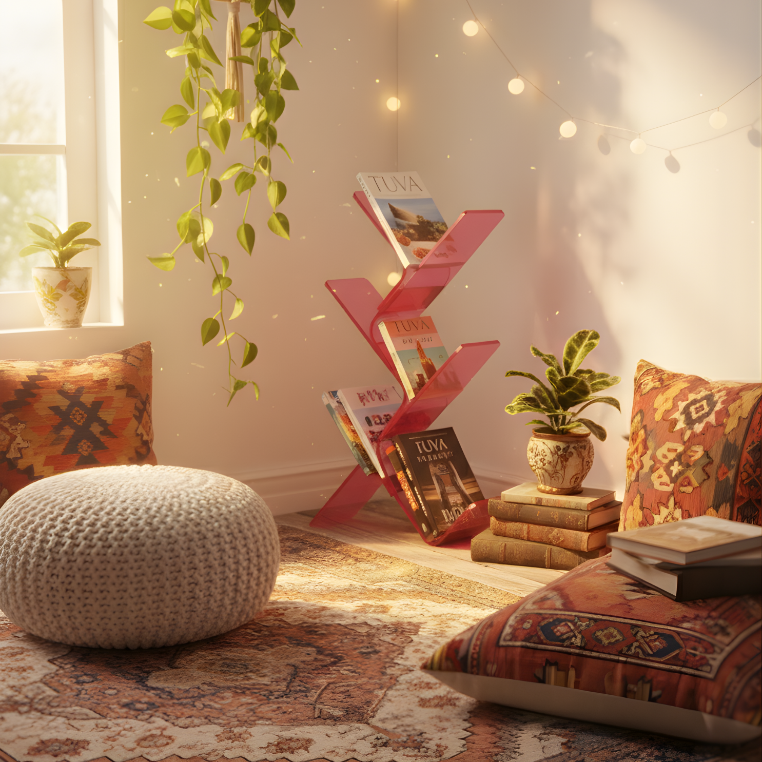 FLORESTA | Beş Bükümlü Raflı Modern Avangard Stil Yan Sehpa | Tuva Yeni Nesil Mobilya 