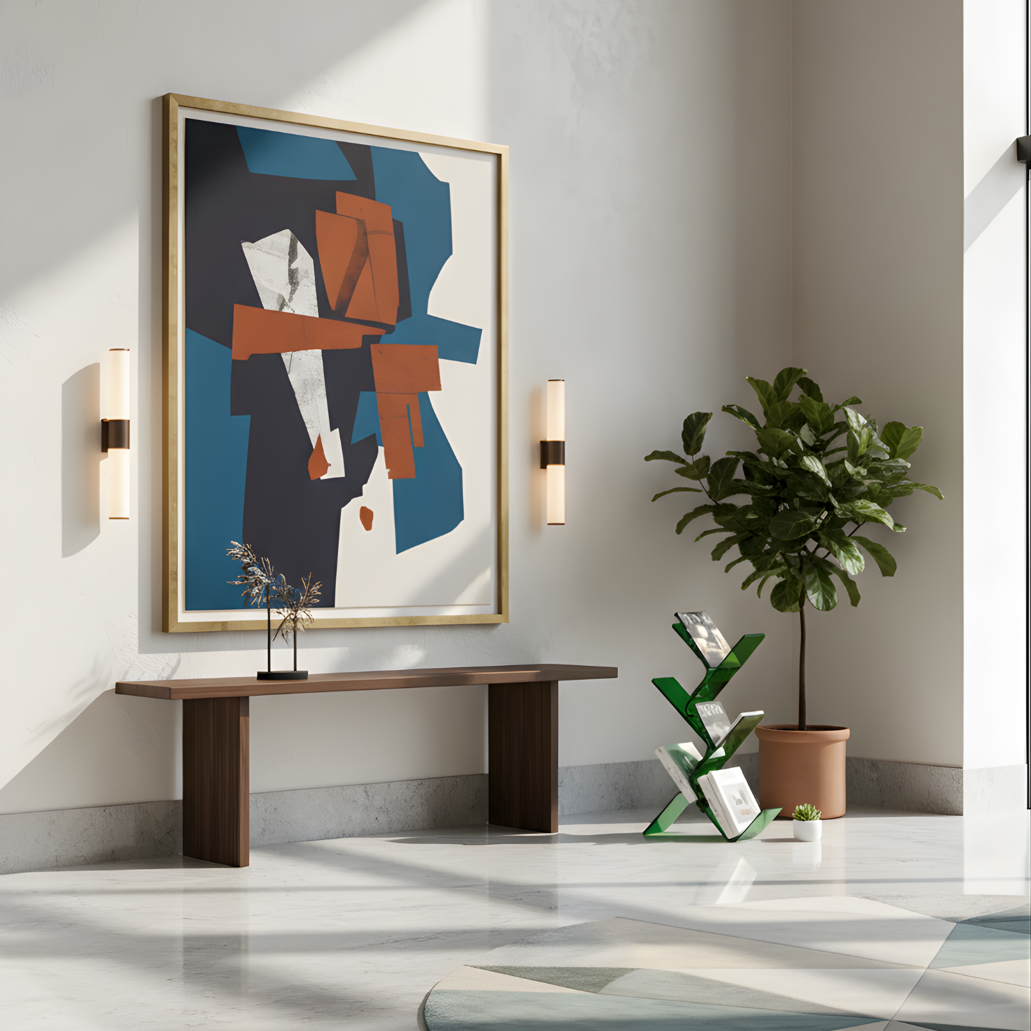 FLORESTA | Beş Bükümlü Raflı Modern Avangard Stil Yan Sehpa | Tuva Yeni Nesil Mobilya 