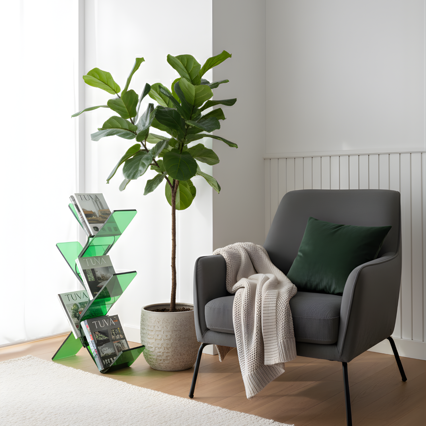FLORESTA | Beş Bükümlü Raflı Modern Avangard Stil Yan Sehpa | Tuva Yeni Nesil Mobilya 