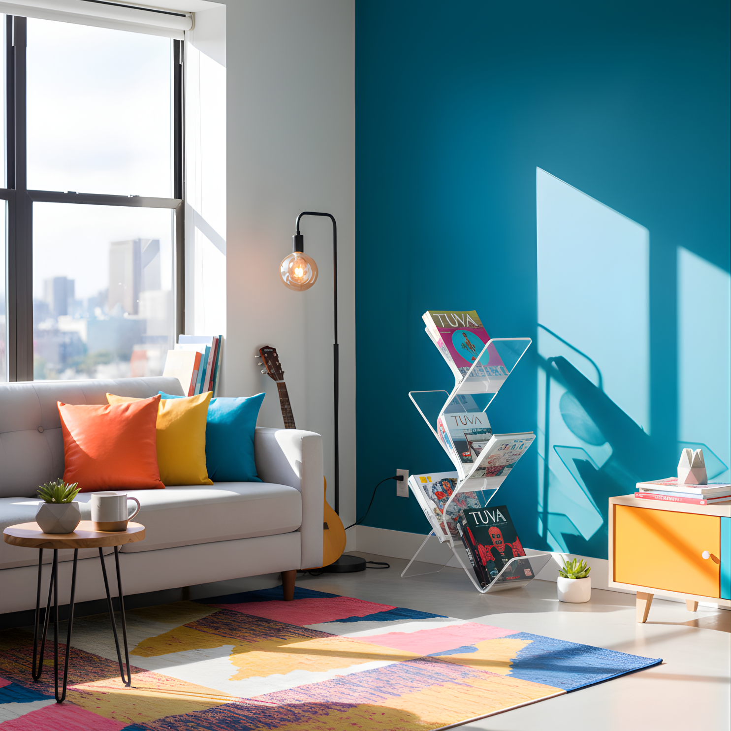 FLORESTA | Beş Bükümlü Raflı Modern Avangard Stil Yan Sehpa | Tuva Yeni Nesil Mobilya 