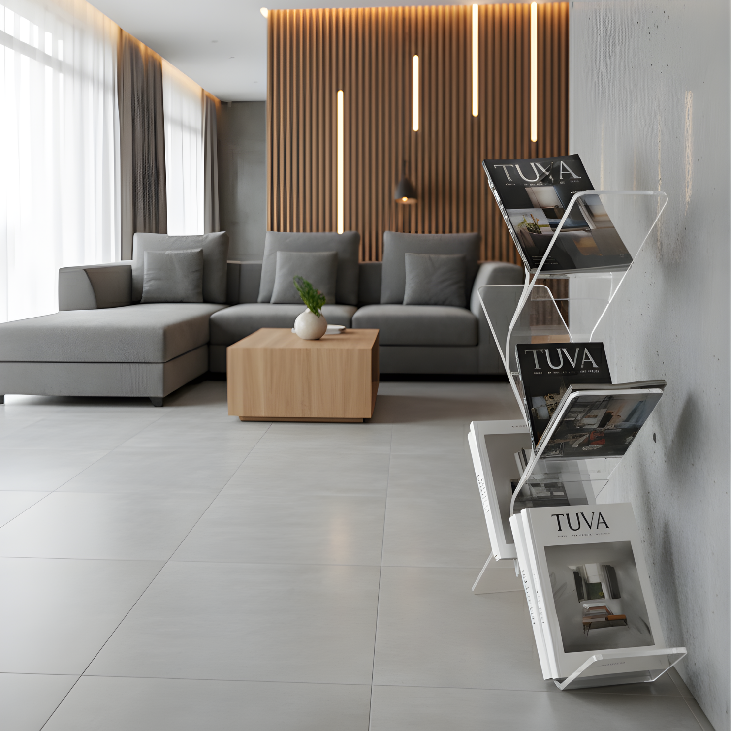 FLORESTA | Beş Bükümlü Raflı Modern Avangard Stil Yan Sehpa | Tuva Yeni Nesil Mobilya 