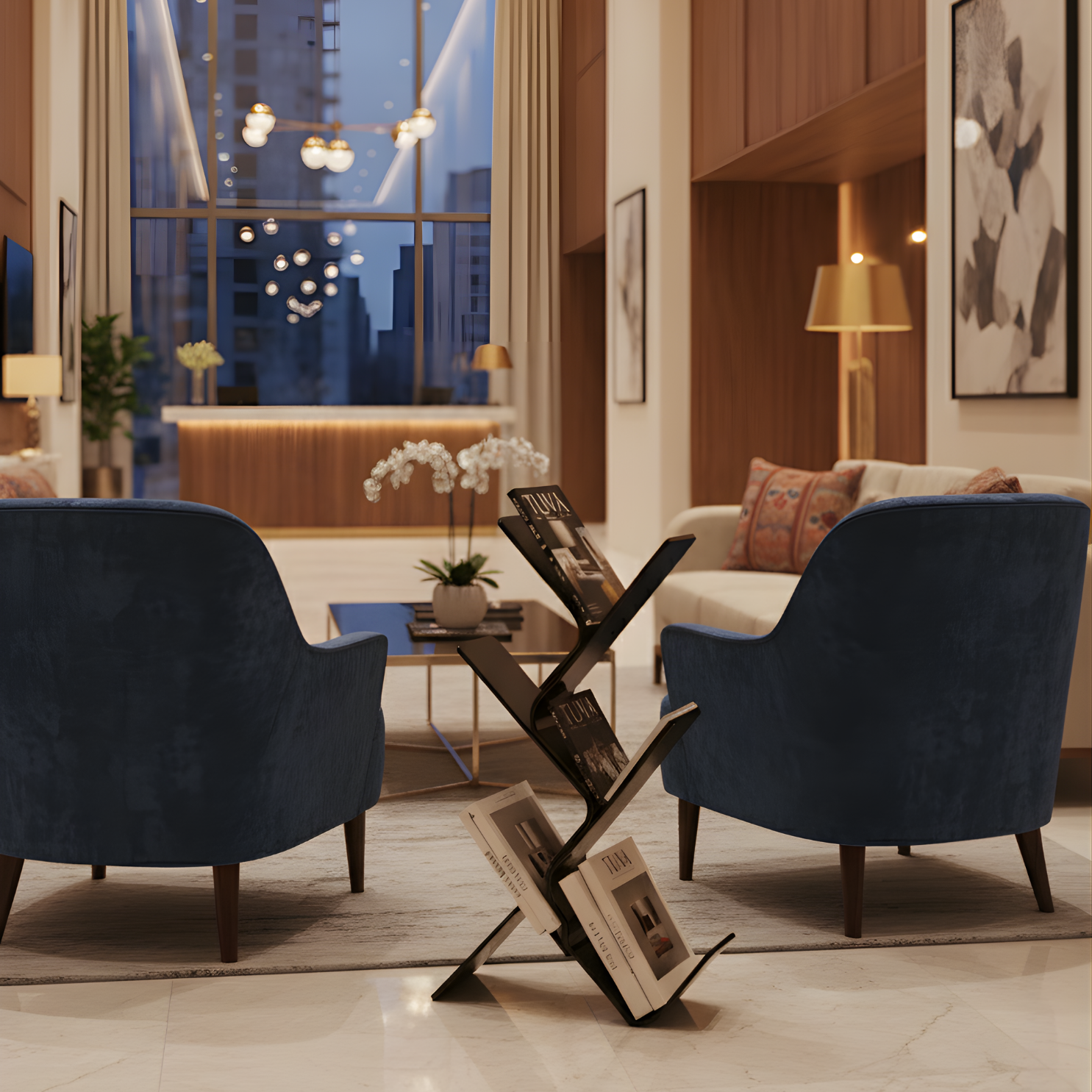 FLORESTA | Beş Bükümlü Raflı Modern Avangard Stil Yan Sehpa | Tuva Yeni Nesil Mobilya 