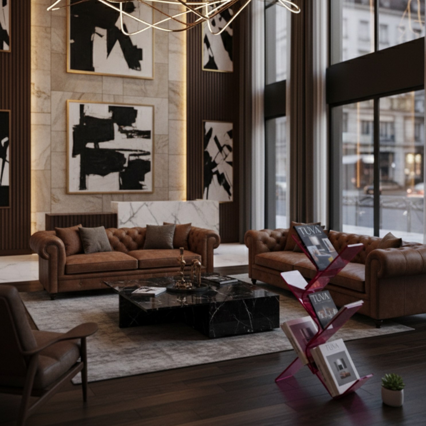 FLORESTA | Beş Bükümlü Raflı Modern Avangard Stil Yan Sehpa | Tuva Yeni Nesil Mobilya 