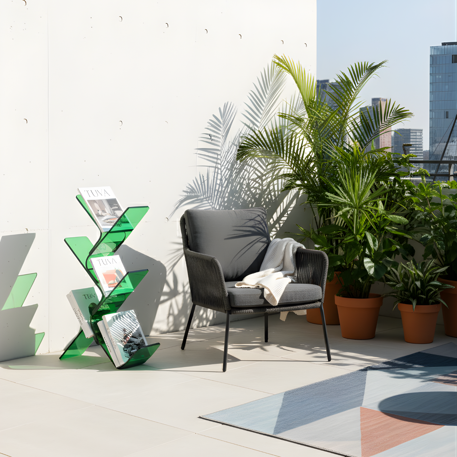 FLORESTA | Beş Bükümlü Raflı Modern Avangard Stil Yan Sehpa | Tuva Yeni Nesil Mobilya 