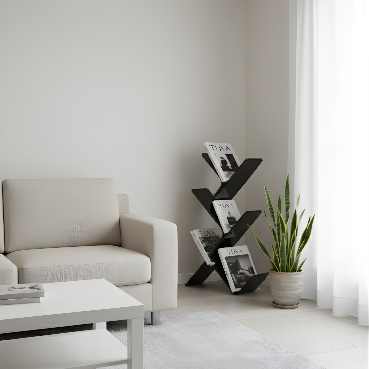 FLORESTA | Beş Bükümlü Raflı Modern Avangard Stil Yan Sehpa | Tuva Yeni Nesil Mobilya 