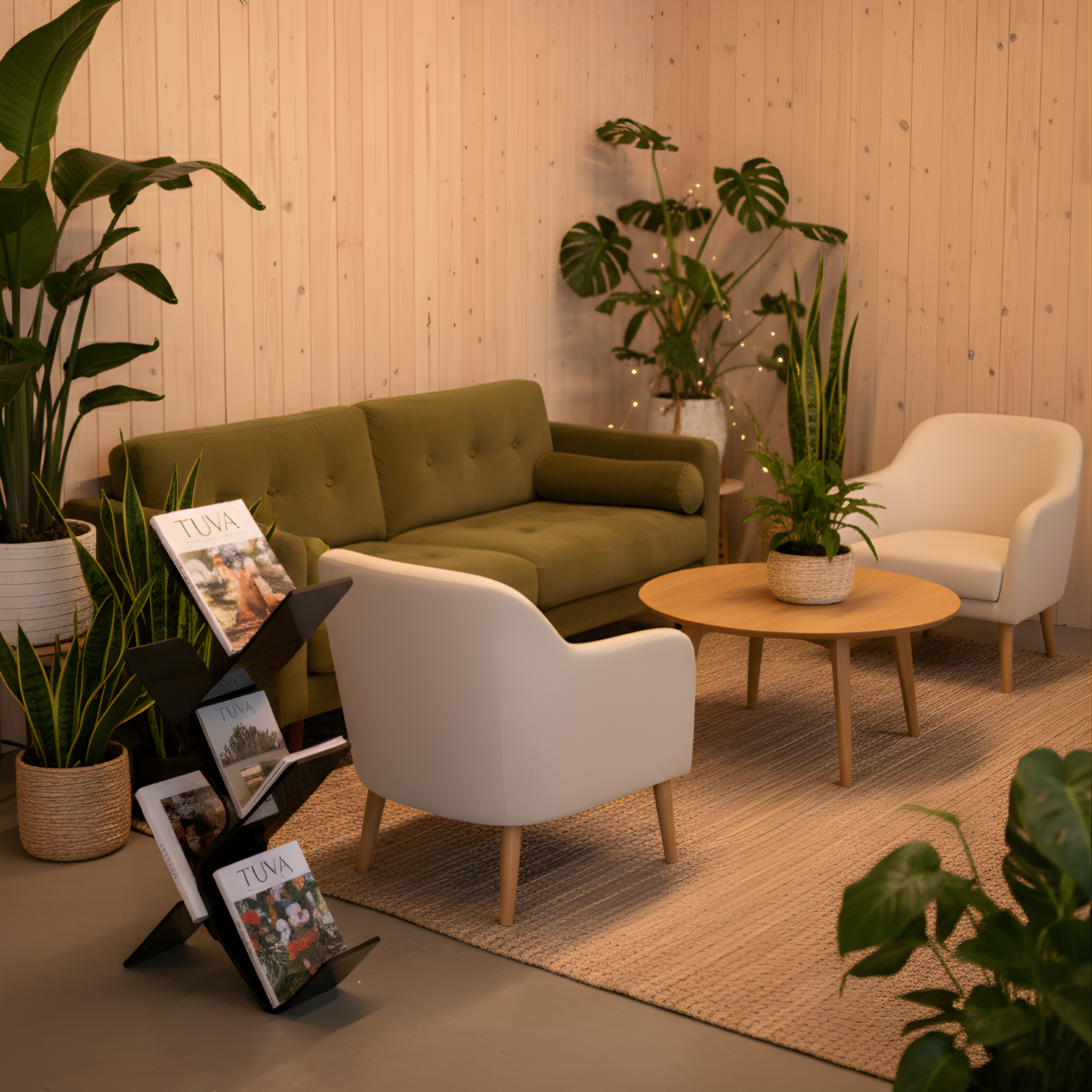 FLORESTA | Beş Bükümlü Raflı Modern Avangard Stil Yan Sehpa | Tuva Yeni Nesil Mobilya 