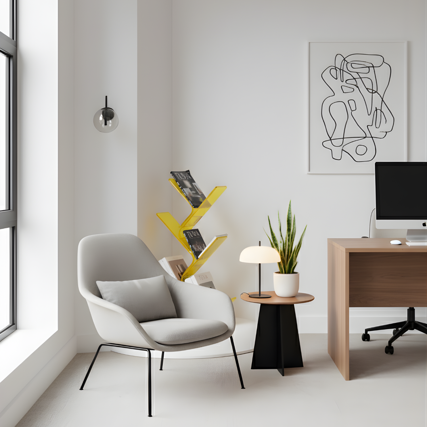 FLORESTA | Beş Bükümlü Raflı Modern Avangard Stil Yan Sehpa | Tuva Yeni Nesil Mobilya 