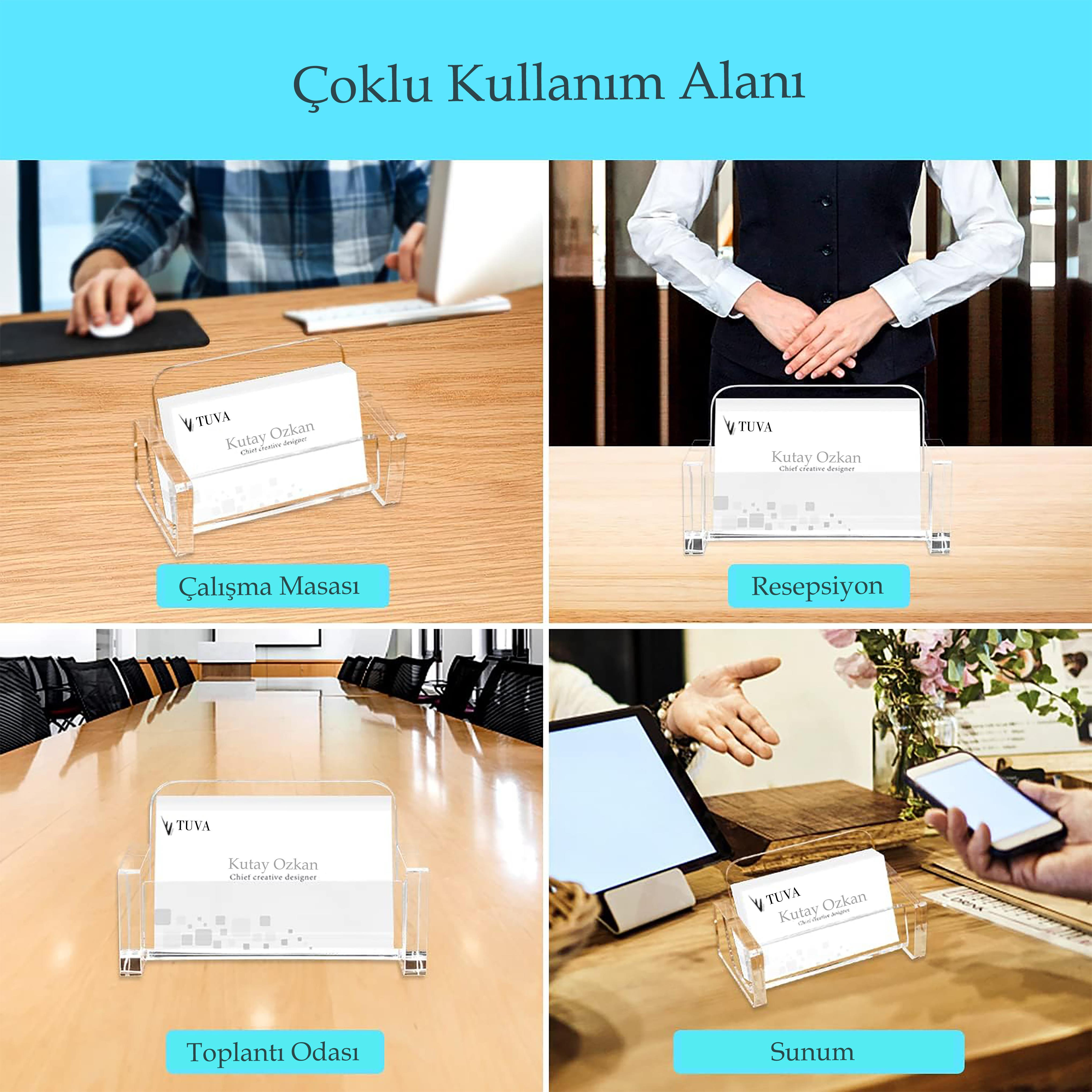 Kalın Kenarlı Yeni Nesil Avangard Modern Kartvizitlik | Tuva Premium Masaüstü Kartvizit Organizer
