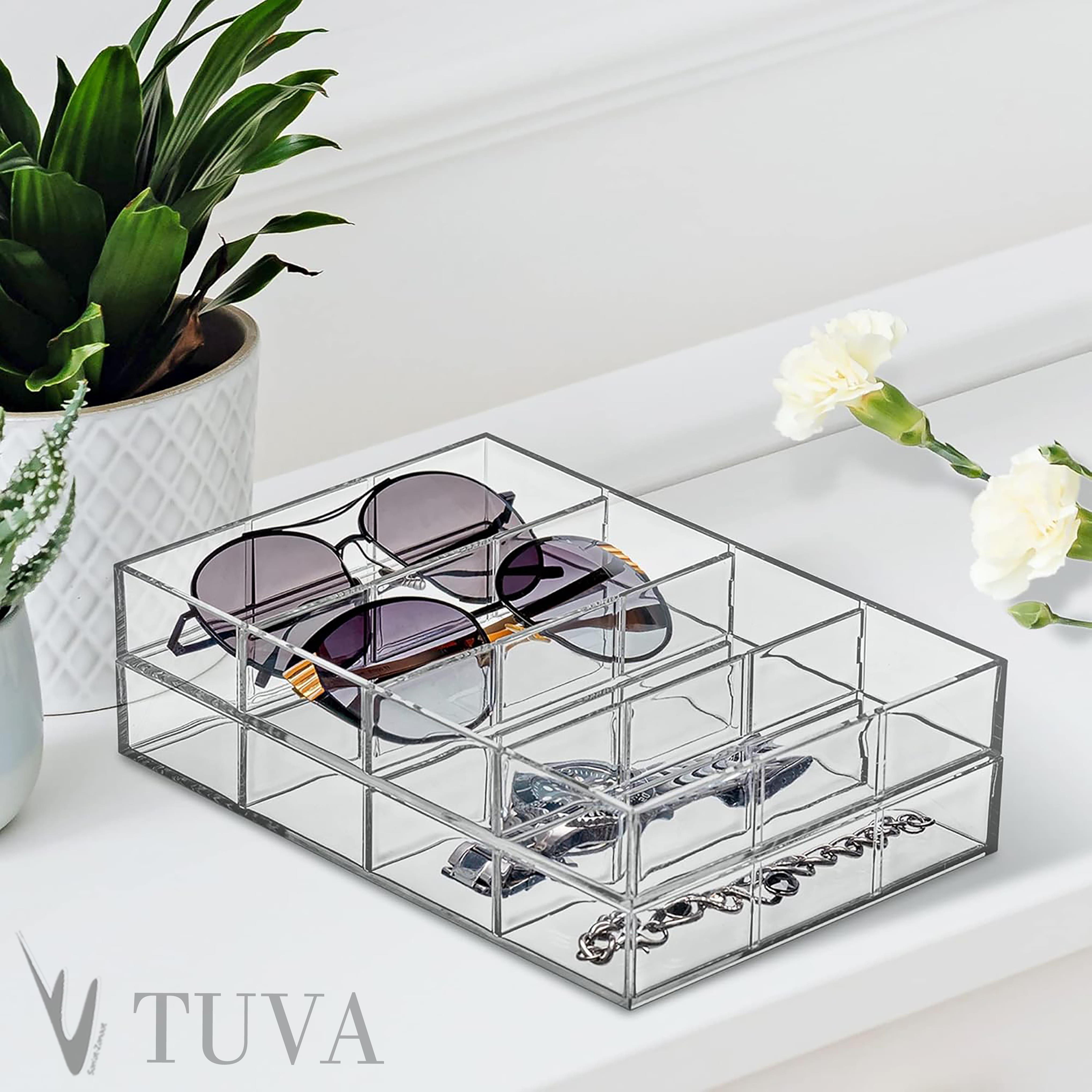 Modern 4 Bölmeli Yeni Nesil Elit Gözlük Takı Makyaj Organizer Düzenleyici | Tuva Premium Tasarım | Tekli Paket
