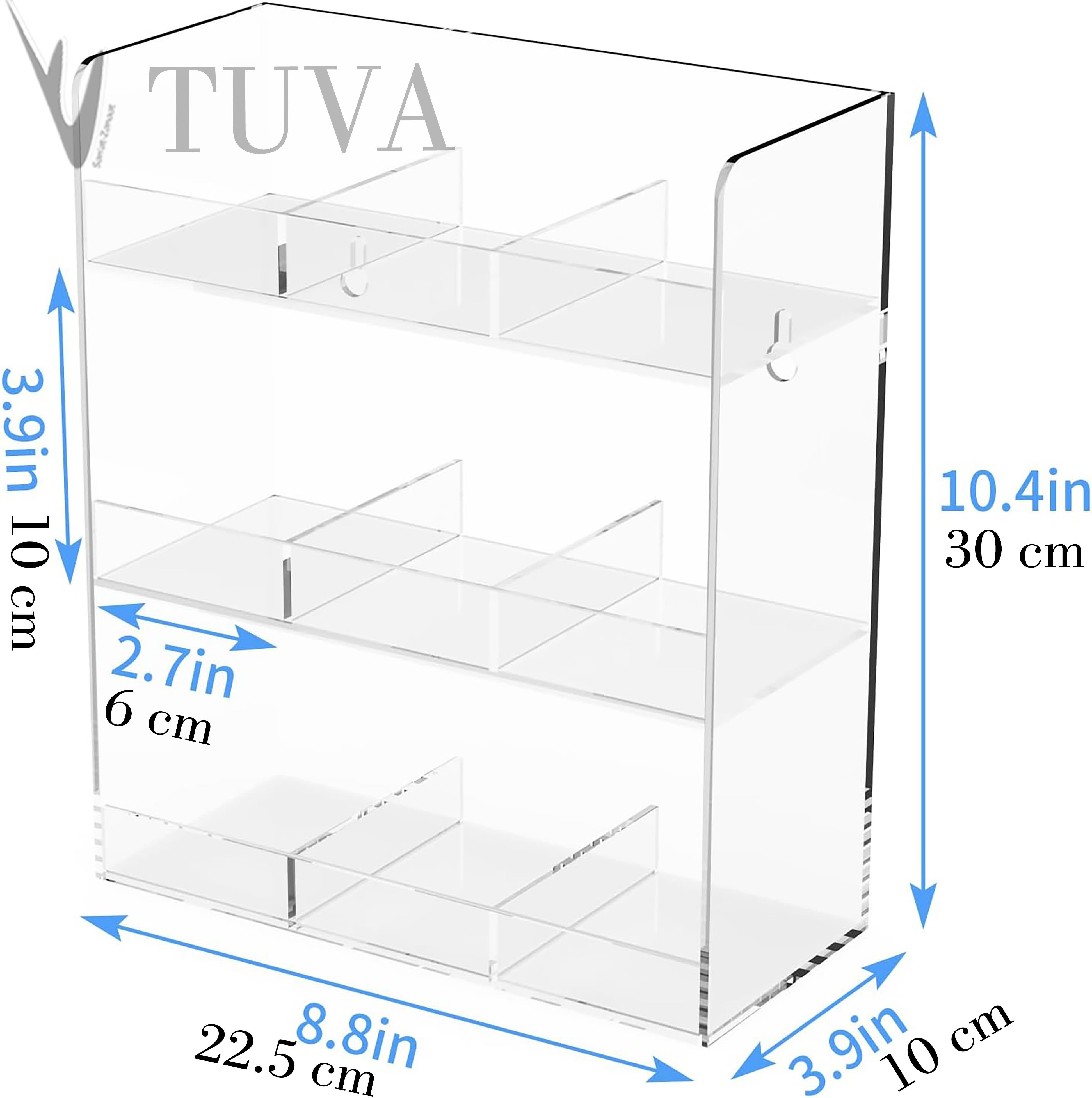Modern Tuva Akrilik 3 Katlı 9 Bölme Minimalist Çay Poşeti ve Atıştırmalık Düzenleyici Organizer | Çok Amaçlı Kullanım | Elit Dekorasyon