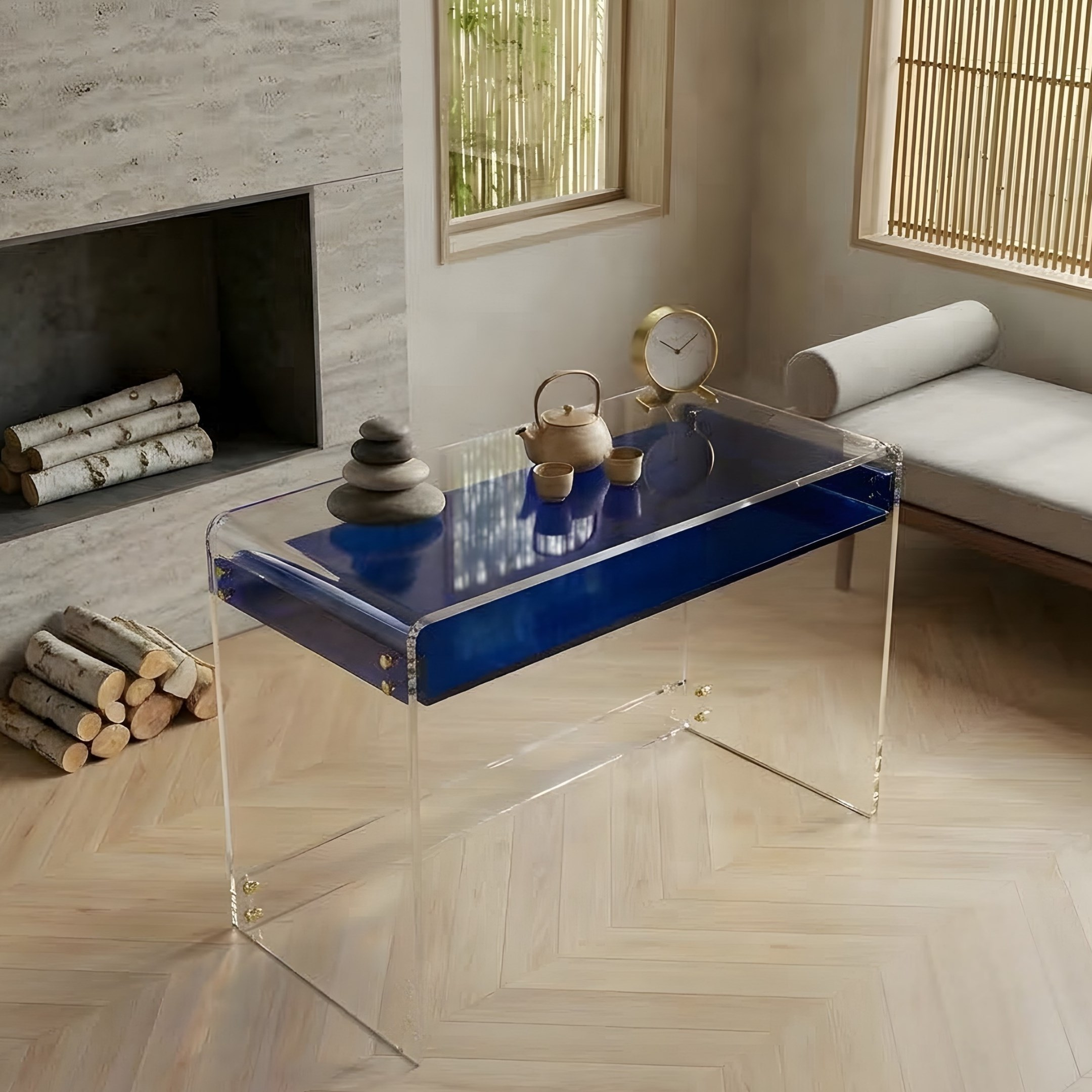 MONARCH CONSORT Core | Premium Çift Katmanlı Şeffaf Çalışma Masası ve Dresuar 