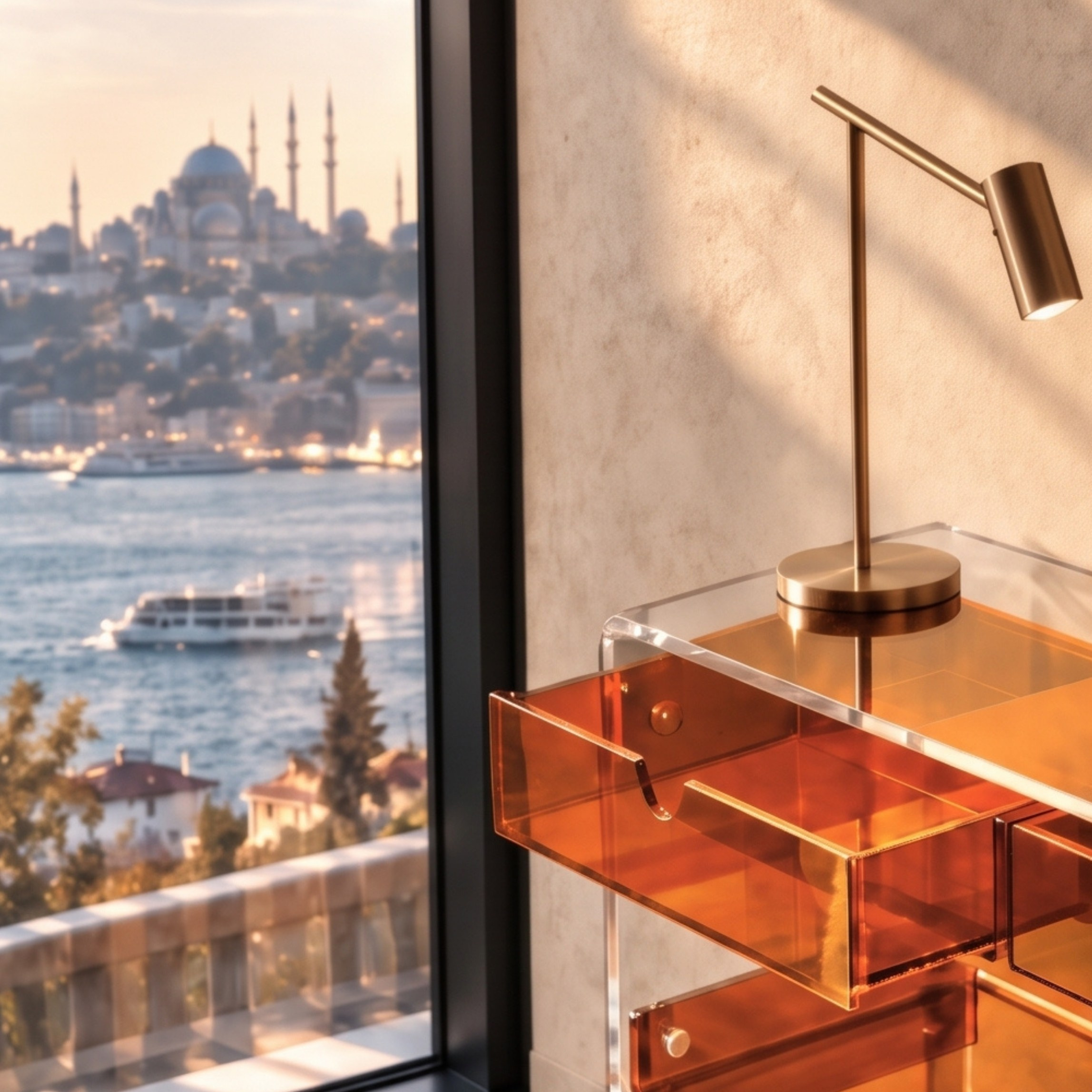 MONARCH CONSULT | İki Raflı İki Çekmeceli Akrilik Dresuar & Konsol | TUVA Collection