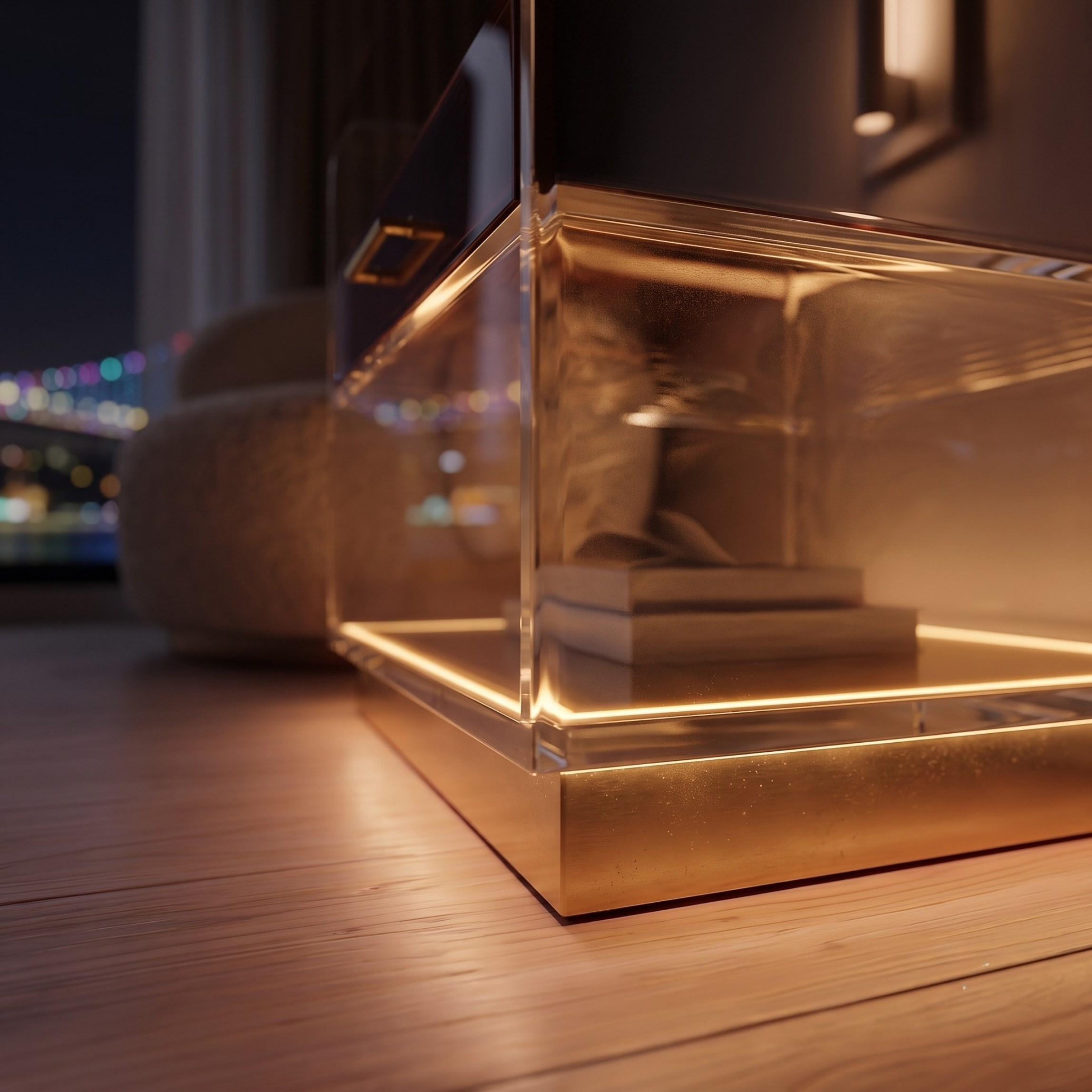 ORBYLIGHT | LED Işıklı Akrilik Komodin & Yan Sehpa — Uzaktan Kumandalı, 100+ Renk Seçenekli