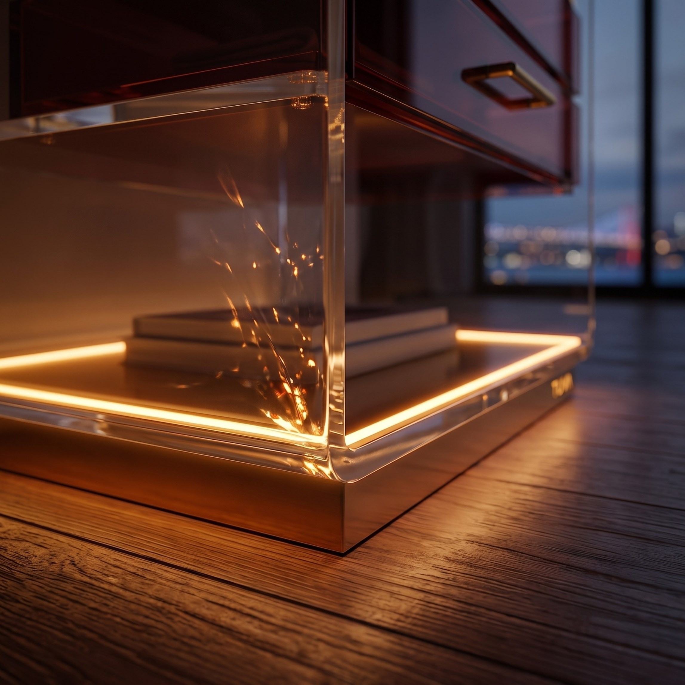 ORBYLIGHT | LED Işıklı Akrilik Komodin & Yan Sehpa — Uzaktan Kumandalı, 100+ Renk Seçenekli