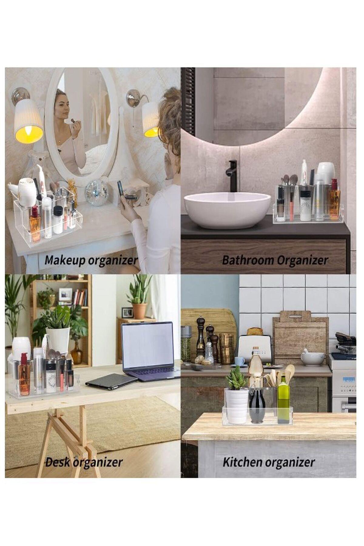 Pratik Kullanımlı, Çok Amaçlı Banyo Bakım Kutusu / Organizeri( Şeffaf Pleksi )