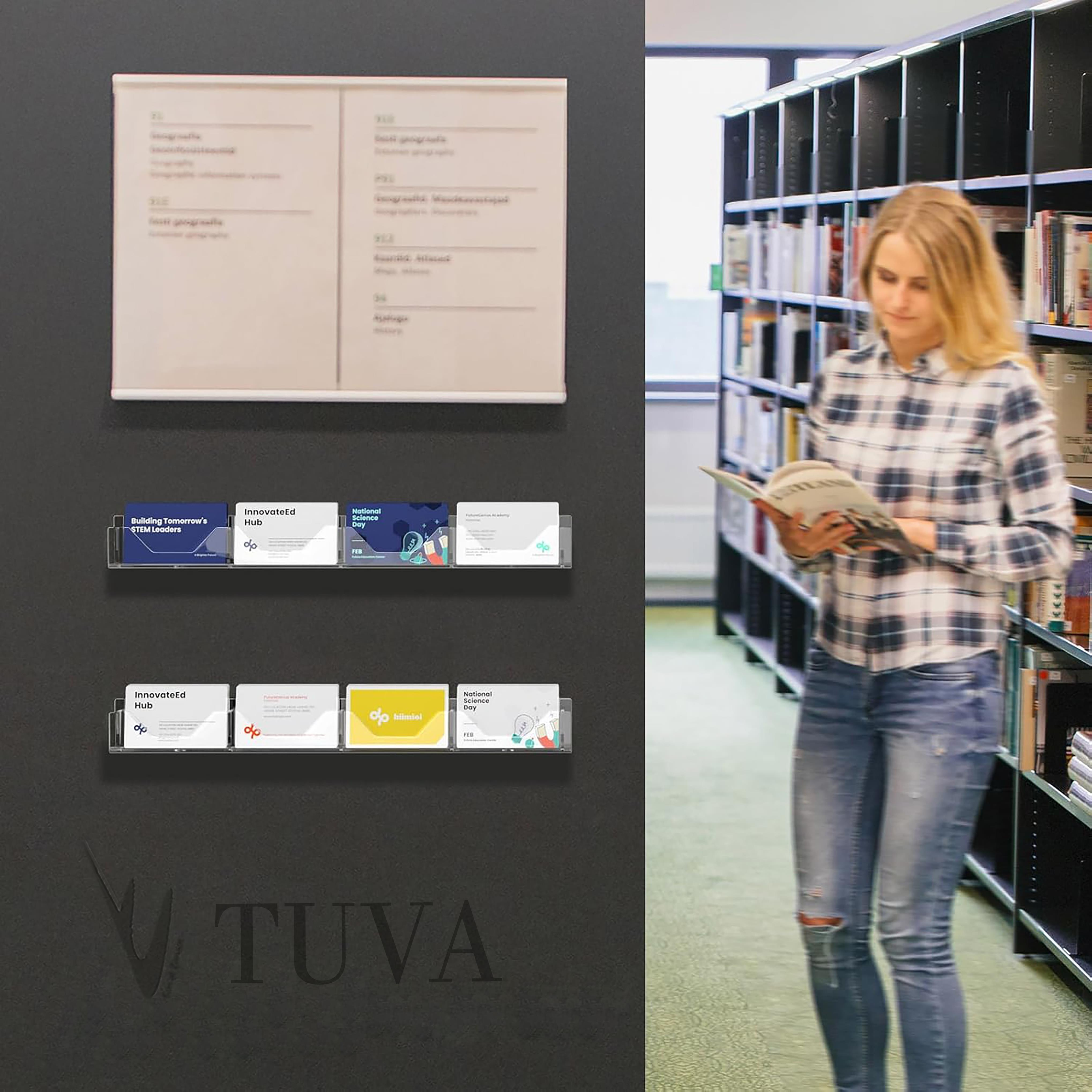 Profesyonel Duvara Monte Premium Şeffaf Kartvizit Standı Düzenleyici | Minimalist Elit Ofis ve İş Yeri Kartvizitlik | Tuva Tasarım