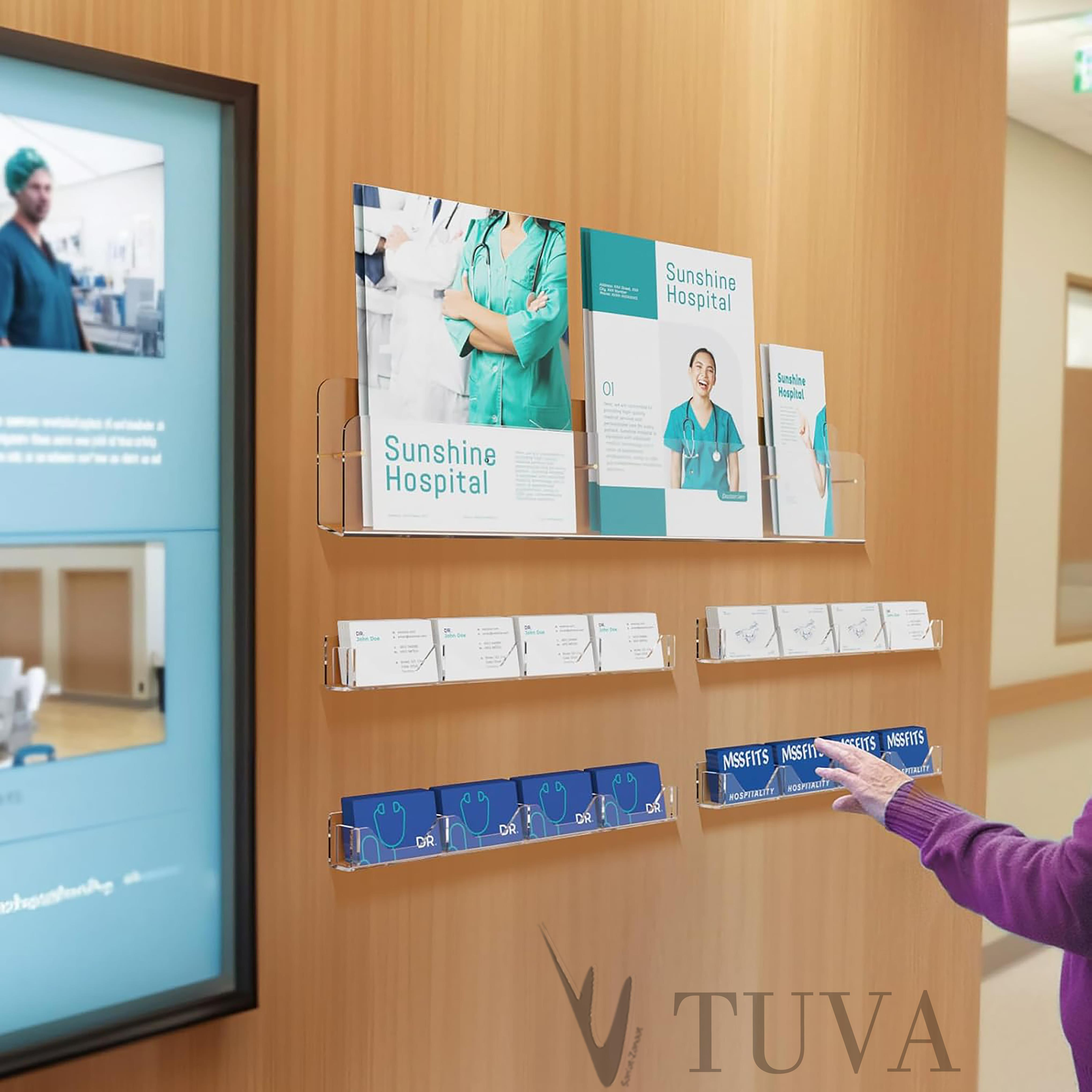 Profesyonel Duvara Monte Premium Şeffaf Kartvizit Standı Düzenleyici | Minimalist Elit Ofis ve İş Yeri Kartvizitlik | Tuva Tasarım
