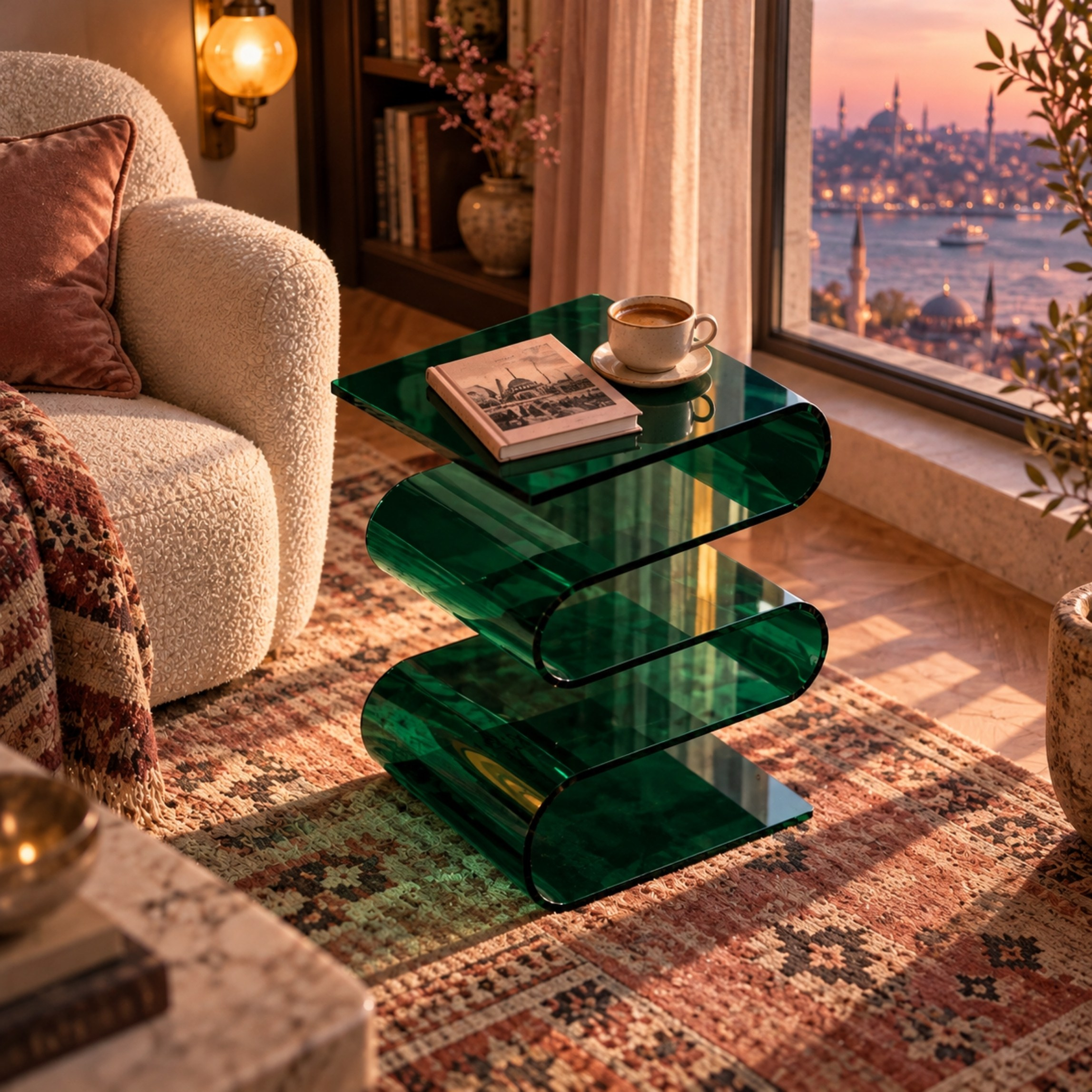 SERPENTIS | Büküm Sanatıyla Şekillenen 5 Yüzeyli Modern Sehpa | Tek Parça Tasarım | Tuva Premium Mobilya