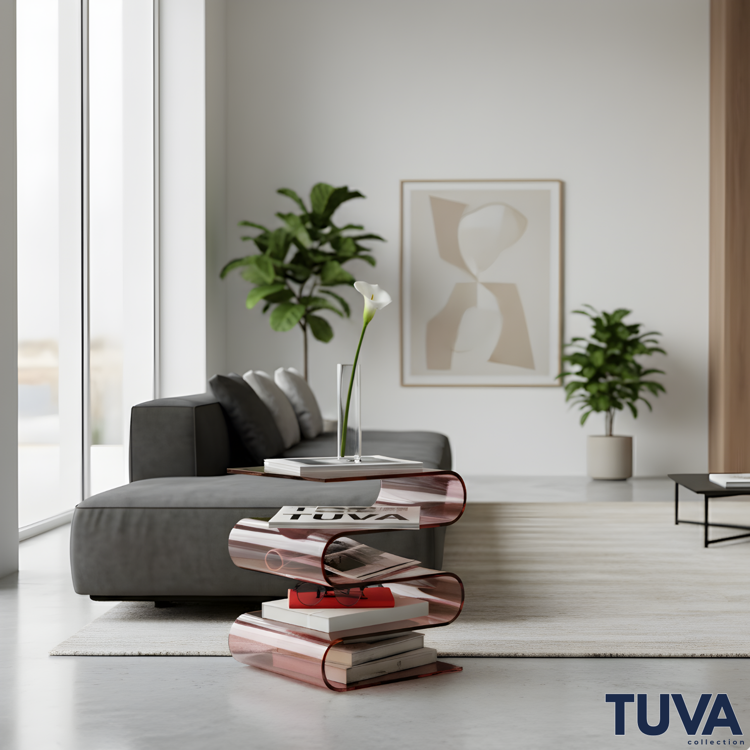 SERPENTIS | Büküm Sanatıyla Şekillenen 5 Yüzeyli Modern Sehpa | Tek Parça Tasarım Harikası | Tuva Premium Mobilya