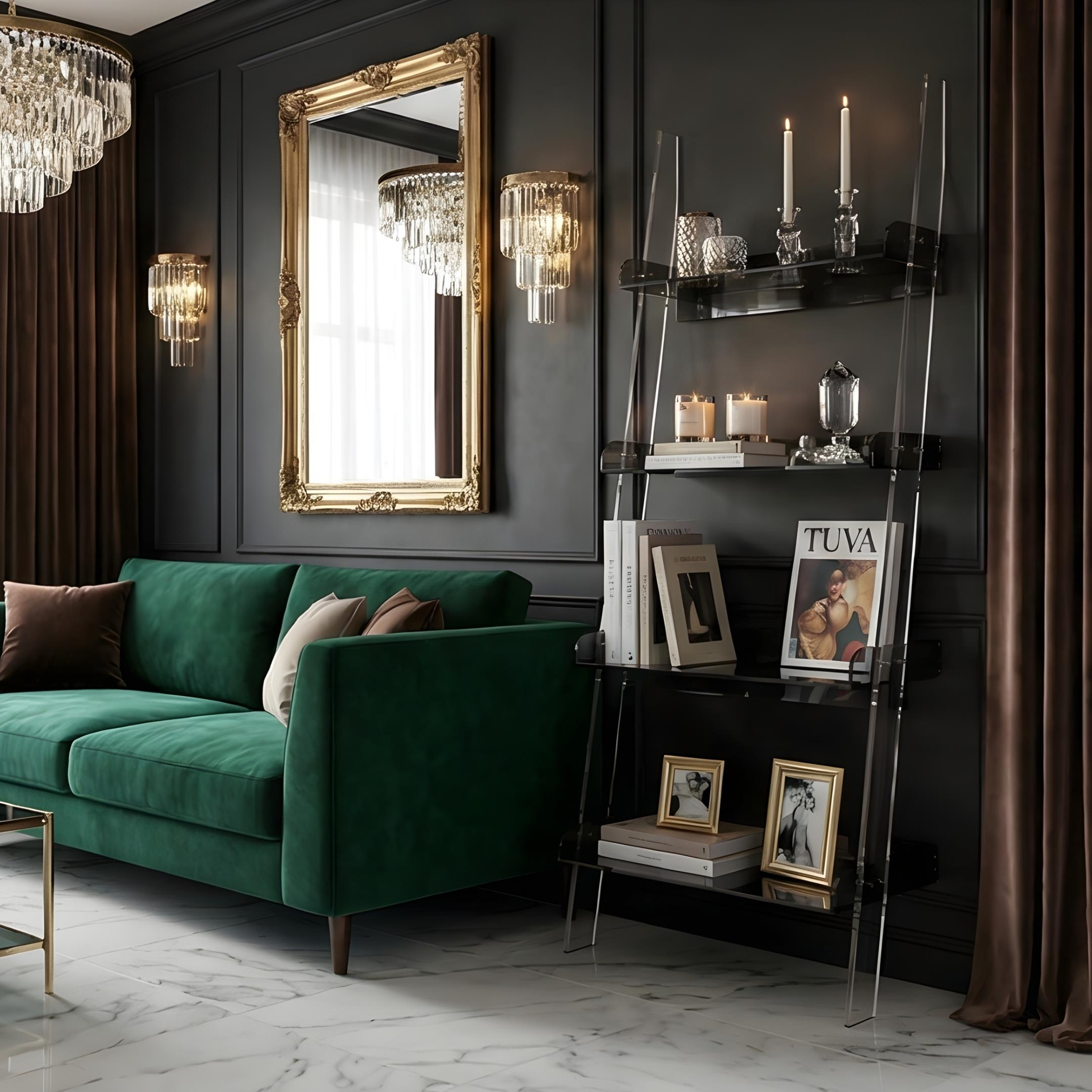 STEPS | Modern Şeffaf Pleksi 4 Kat Raf Merdiven Tasarımlı Raf Ünitesi | Yeni Nesil Sehpa Komodin