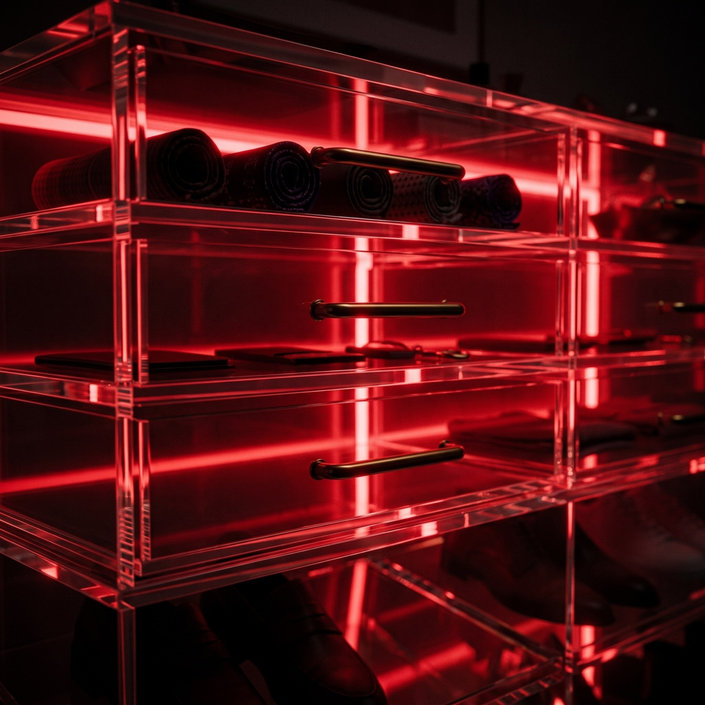 The ACRYLIGHT PEDESTAL |  Lüks Led Aydınlatmalı Şeffaf Pleksiglas Şifonyer ve Konsol
