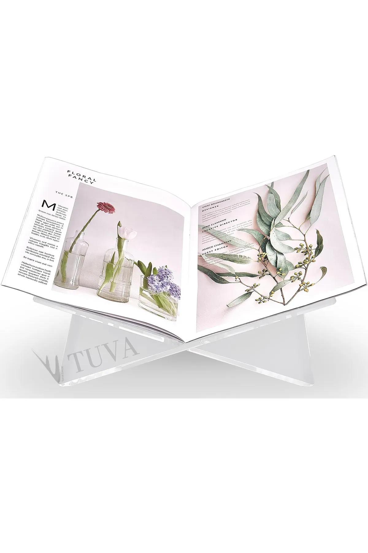 Tuva Modern Akrilik Rahle Kitaplık & Dergilik Kitap Tutucu | Premium Dekorasyon