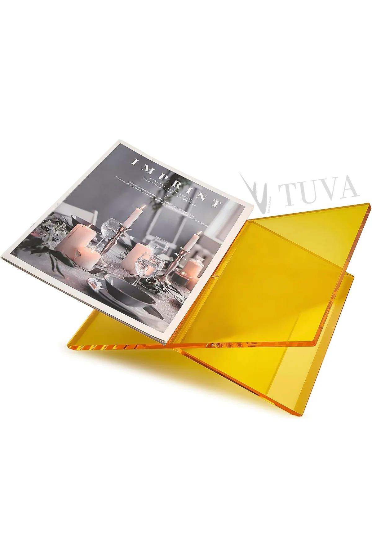 Tuva Modern Akrilik Rahle Kitaplık & Dergilik Kitap Tutucu | Premium Dekorasyon