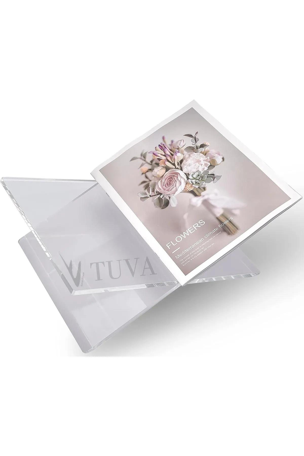 Tuva Modern Akrilik Rahle Kitaplık & Dergilik Kitap Tutucu | Premium Dekorasyon