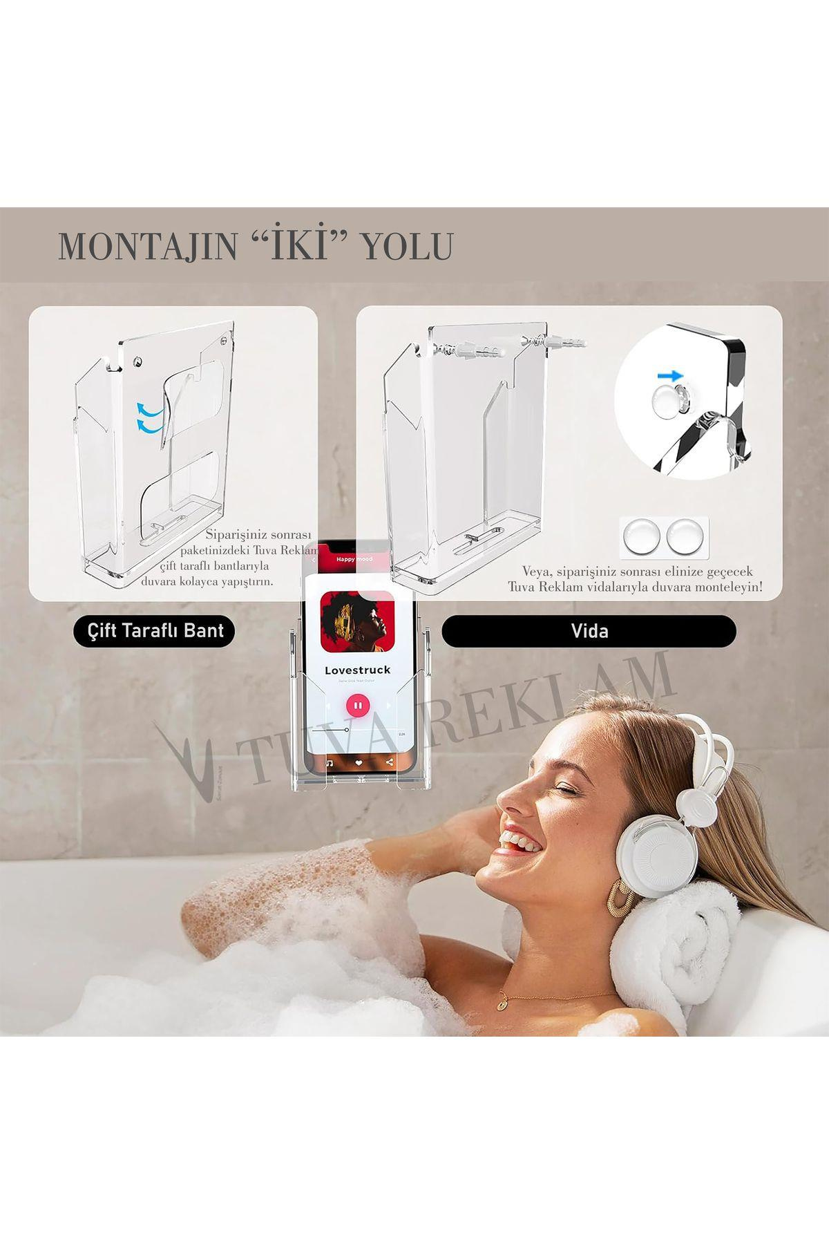 Tuva Reklam Duvar Monte Telefon Tutucu Kablo Organizer Düzenleyici Salon (Vida ve Bantla Gönderilir)