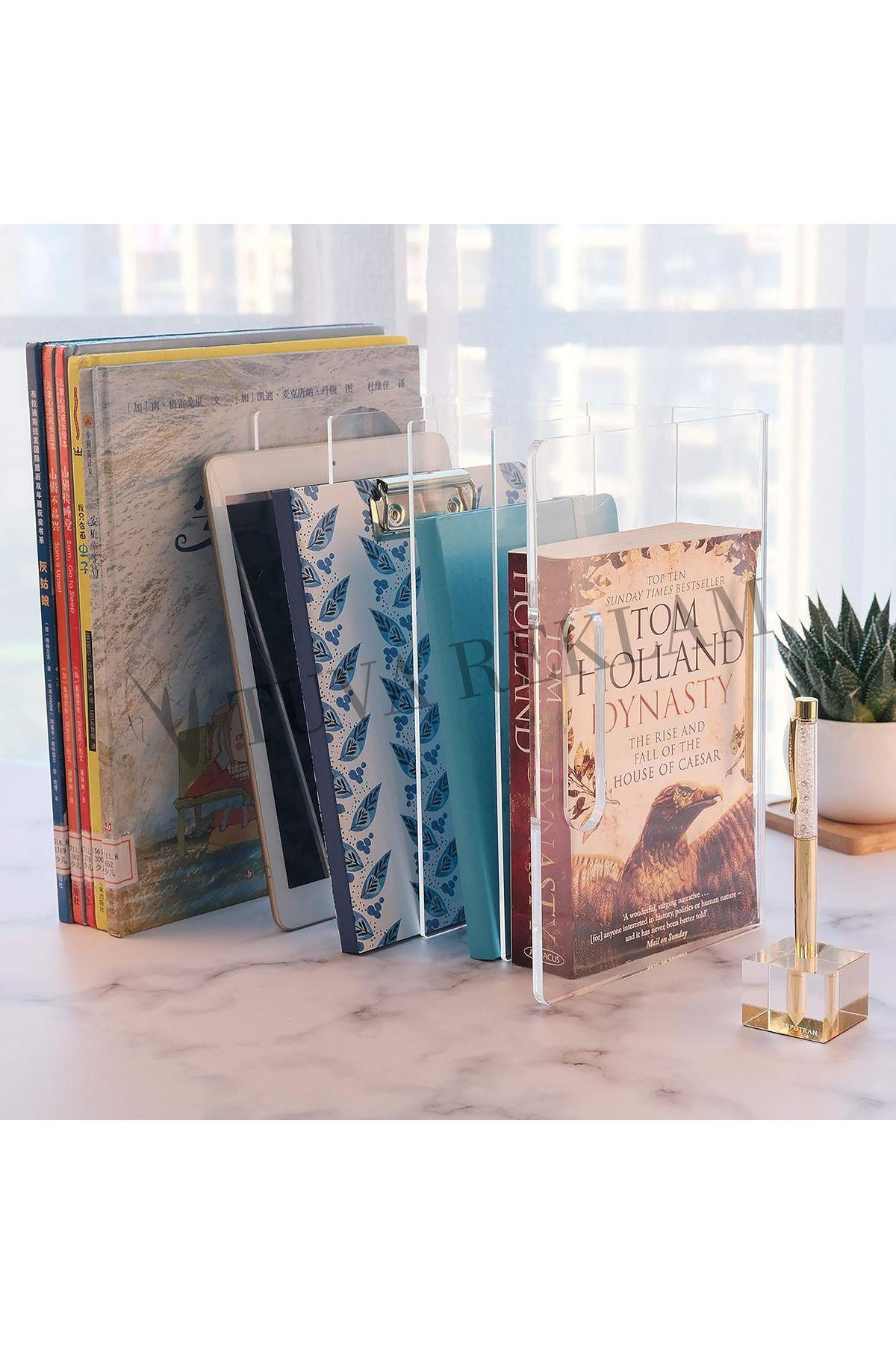 Tuva Reklam Şeffaf Pleksi Beş Bölmeli Cüzdan Çanta Kitap Dergi Makyaj Takı Organizer Düzenleyici