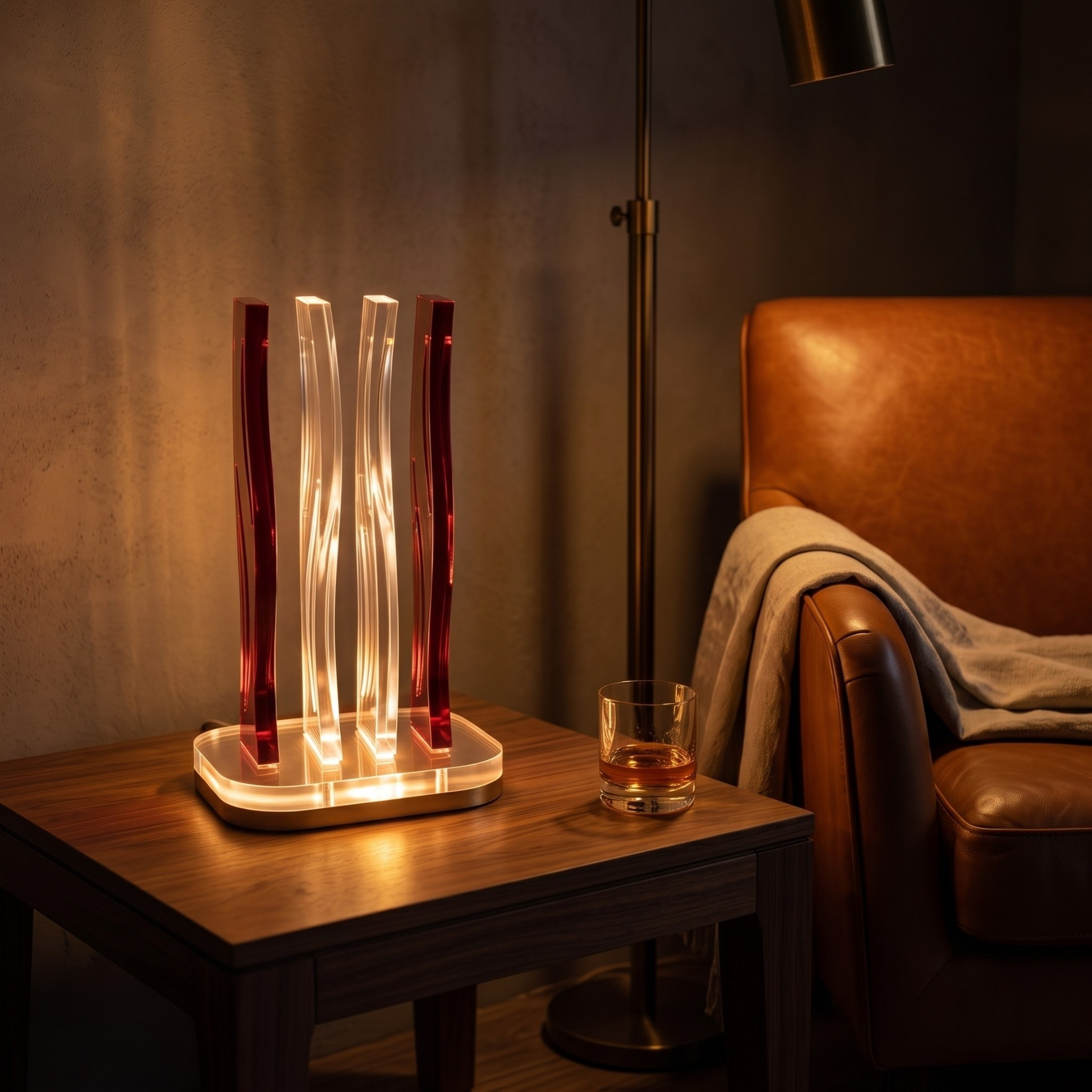 WAVE | Akrilik LED Masa Lambası | Uzaktan Kumandalı +100 Renk RGB Ambiyans Işığı | Dekoratif Modern Salon Yatak Odası Gece Lambası | Collection