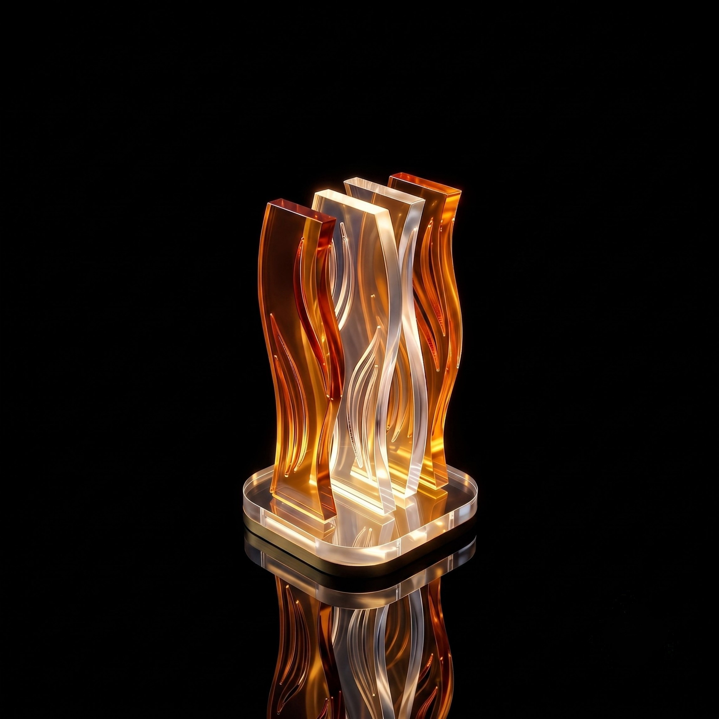 WAVE | Akrilik LED Masa Lambası | Uzaktan Kumandalı +100 Renk RGB Ambiyans Işığı | Dekoratif Modern Salon Yatak Odası Gece Lambası | Collection