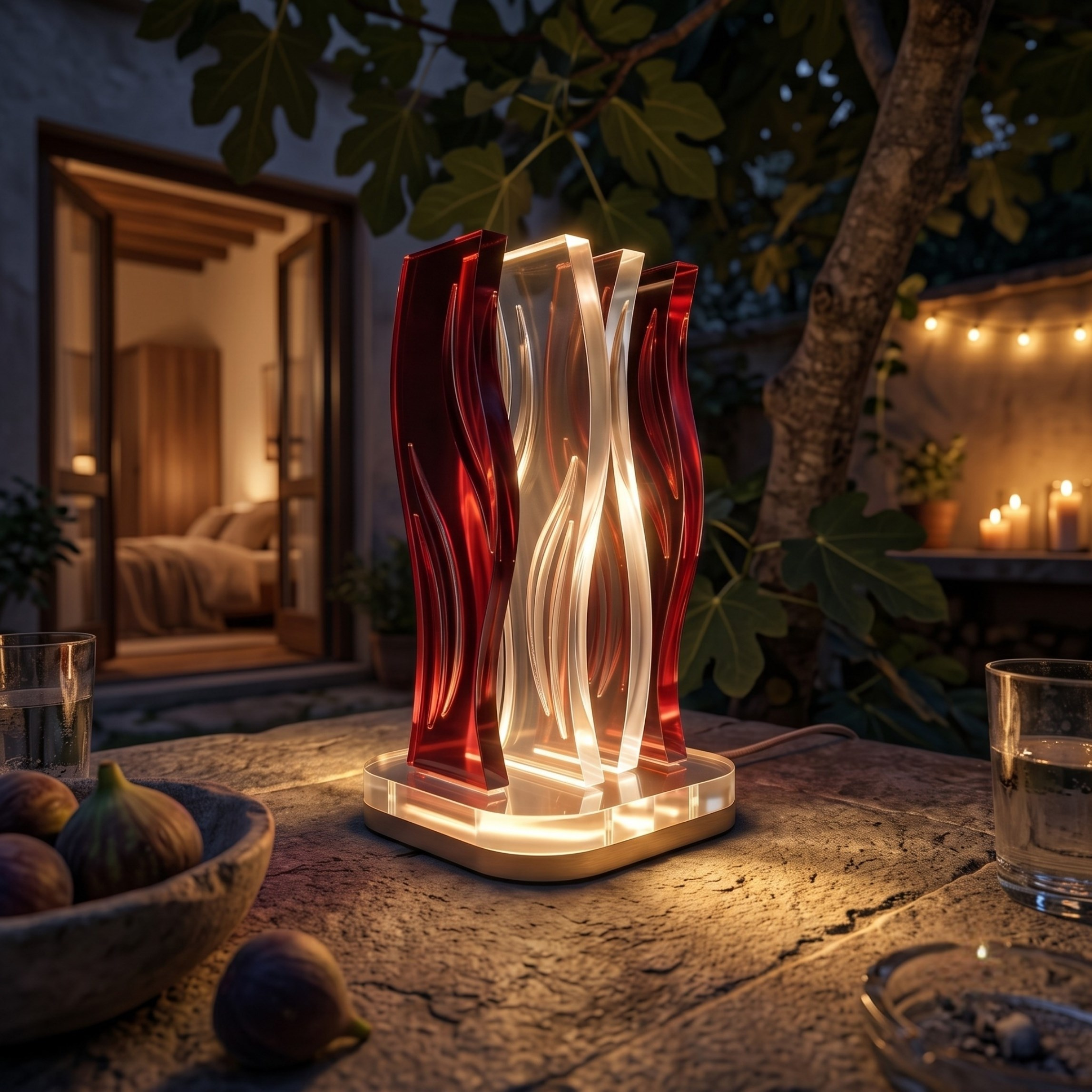WAVE | Akrilik LED Masa Lambası | Uzaktan Kumandalı +100 Renk RGB Ambiyans Işığı | Dekoratif Modern Salon Yatak Odası Gece Lambası | Collection