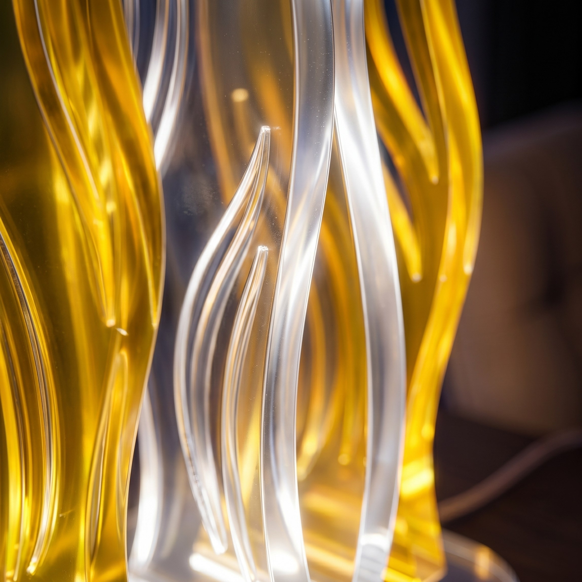 WAVE | Akrilik LED Masa Lambası | Uzaktan Kumandalı +100 Renk RGB Ambiyans Işığı | Dekoratif Modern Salon Yatak Odası Gece Lambası | Collection